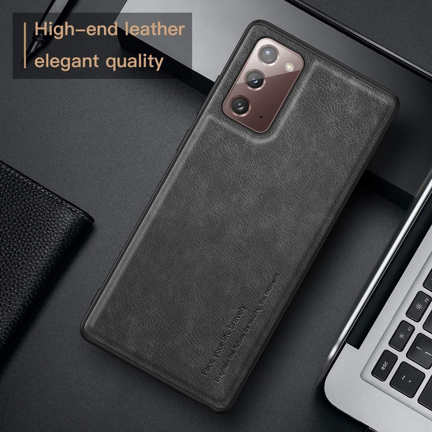 Kqimi Case for Samsung Galaxy Note 20 Ultra, Premium Leather Slim Stylish Soft Grip Shockproof Anti-Scratch Protection Cover Cases for Samsung Galaxy Note20 Ultra 5G (6.9") 2020 (Black)  Kqimi   