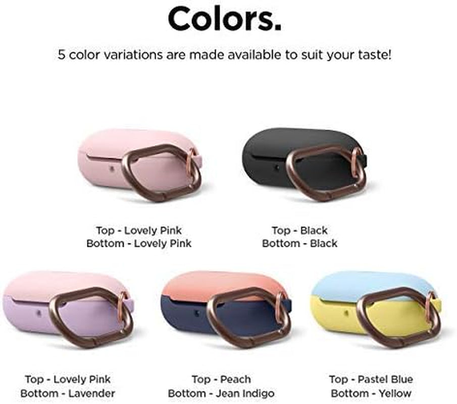 Elago Silicone Case Designed for Samsung Galaxy Buds plus Case (2020) / Galaxy Buds Case (2019) [Body-Lavender/Top-Lovely Pink ] - Full Body Protection, Adhesive Gel Pad  elago   