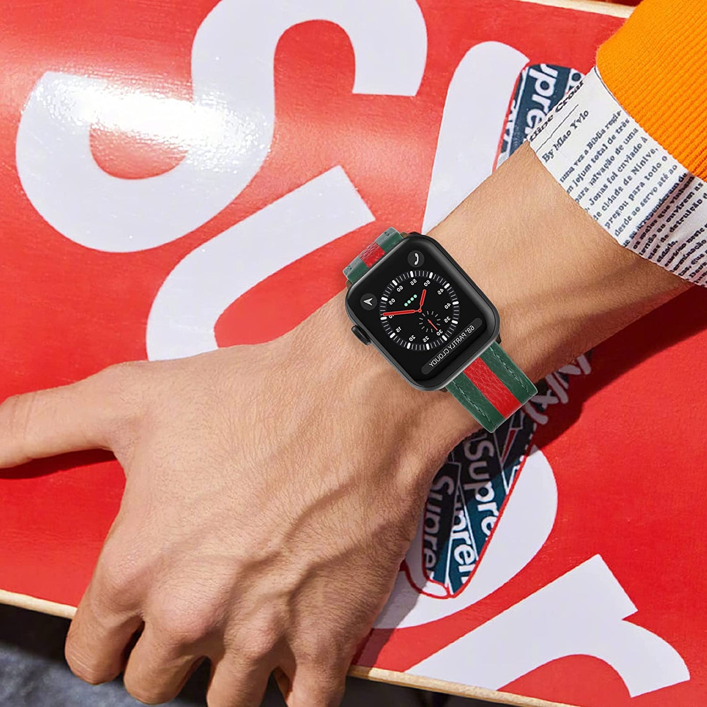 VAKS Compatible with Apple Watch Ultra Leather Band 38Mm 40Mm 41Mm 42Mm 44Mm 45Mm 49Mm for Women Men, Genuine Leather Wristband Replacement Strap for Iwatch Series Ultra/Se2/8/7/6/5/4/3/2/1/Se  VAKS   