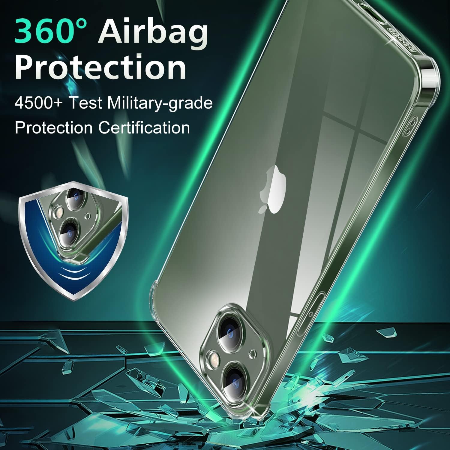 WISMURHI Crystal Clear Case for Iphone 13, [Never Yellow], [Airbag Protection], [Camera Protection], Silicone Phone Cover Case with Screen Protector, Slim Transparent Case Protective, 6.1''  WISMURHI   