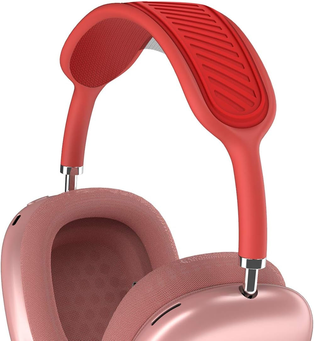 TOLUOHU Headband Cushion for Apple Airpods Max, Washable Soft Silicone Dustproof Airpods Max Headphones Accessories Compatible with Knit-Mesh Canopy(Orange)  TOLUOHU Red  