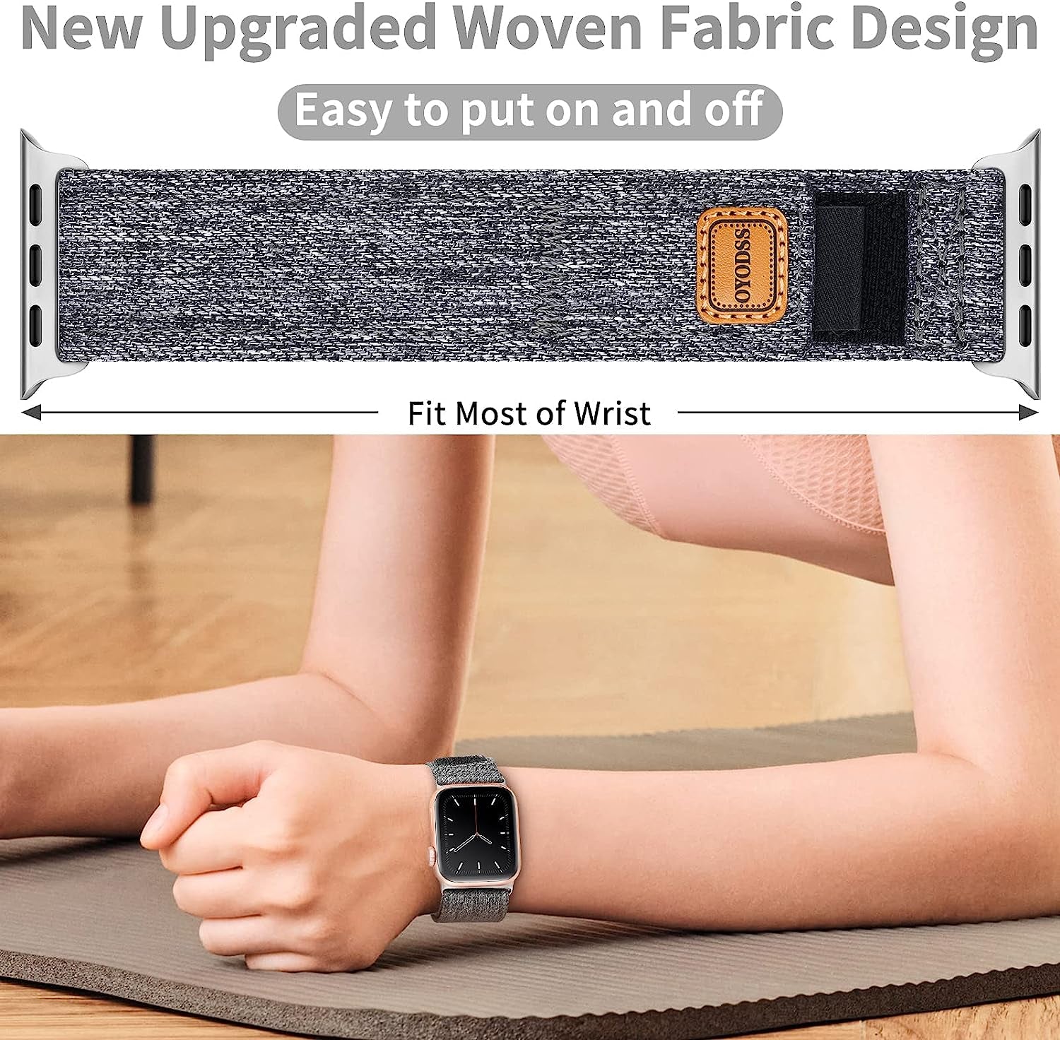 OYODSS Woven Fabric Cloth Band Compatible with Apple Watch Bands 38Mm 40Mm 41Mm 42Mm 44Mm 45Mm 49Mm, Adjustable Breathable Sport Strap for Iwatch Ultra Series 8/7/6/5/4/3/2/1 SE Women Men  OYODSS   