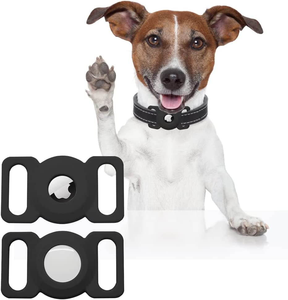 Dog Collar Holder for Air Tag [2 Pack], Bencube Dog Collar Cover,Silicone GPS Tracking Accessories Blue  bencube B Black  