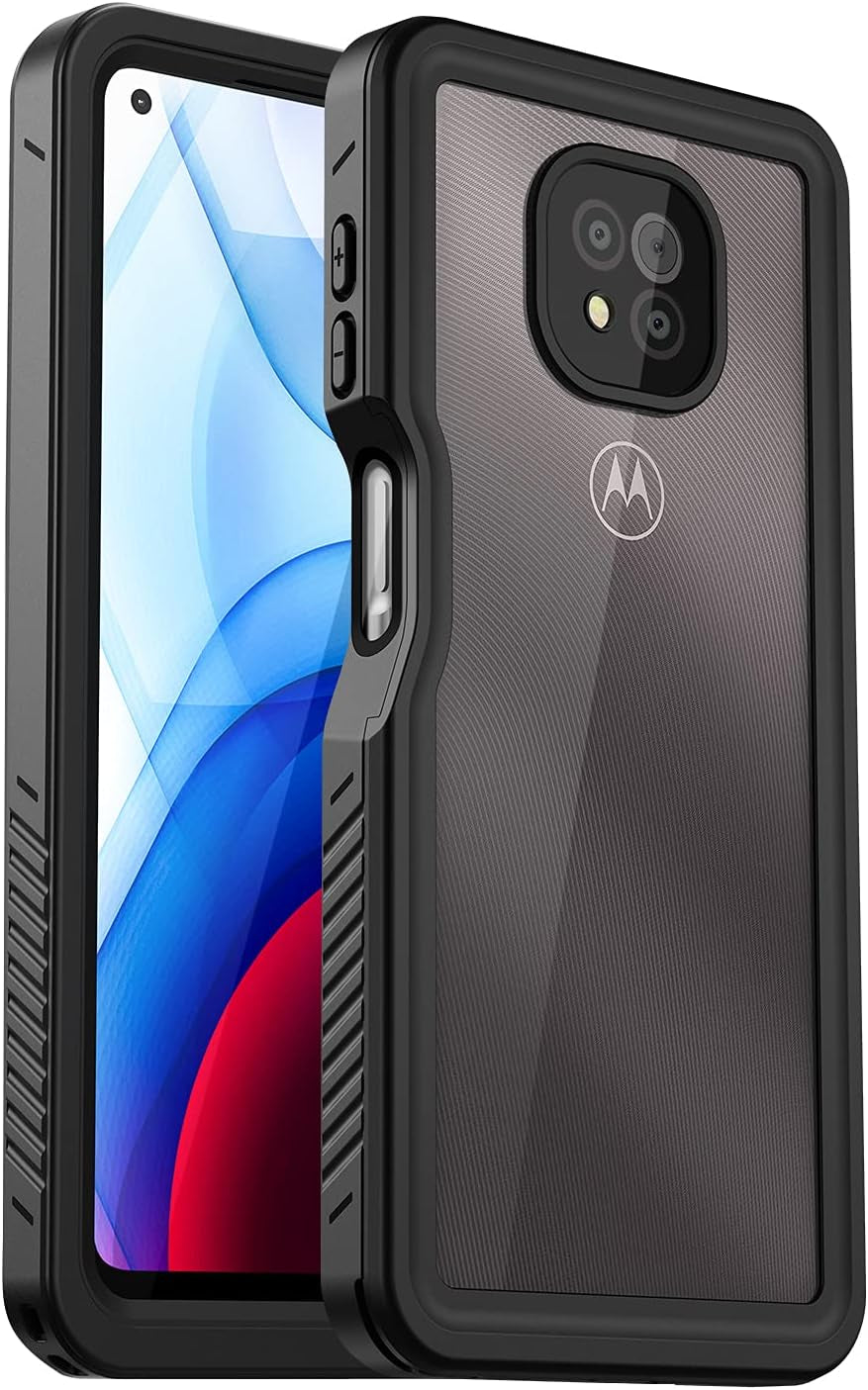 Lanhiem Moto G Power 2021 Case, IP68 Waterproof Dustproof Case with Built-In Screen Protector, Rugged Full Body Shockproof Phone Cover for Motorola G Power (2021), Black/Clear  Lanhiem   