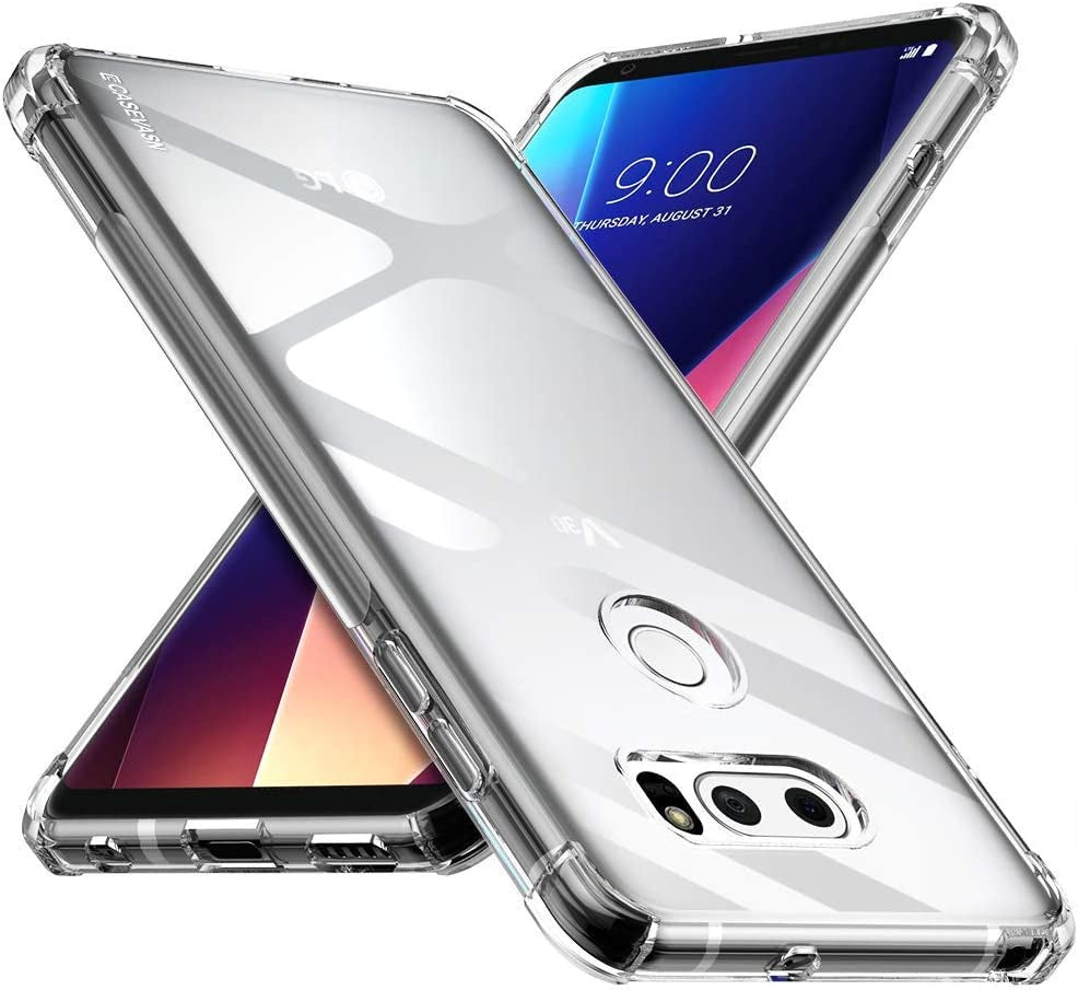 CASEVASN TPU for LG V30/LG V30S/LG V30 Plus/Lg V30S Thinq/Lg V35/LG V35 Thinq Case Clear, Ultra Slim Thin Anti-Scratches Flexible TPU Gel Rubber Soft Skin Silicone Protective Case Cover (Clear)  CASEVASN   