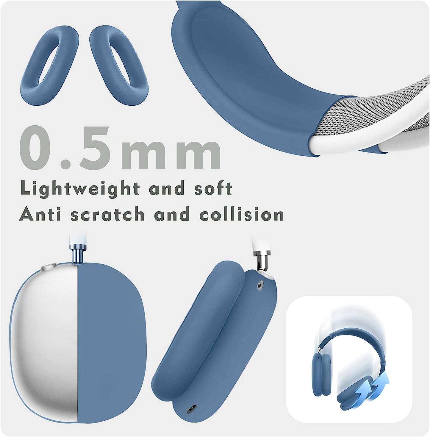 Aiaabq for Airpods Max Case Cover,Anti-Scratch Ear Pad Case Cover/Ear Cups Cover/Headband Cover for Airpods Max, Accessories Soft Silicone Skin Protector for Apple Airpods Max  Aiaabq   