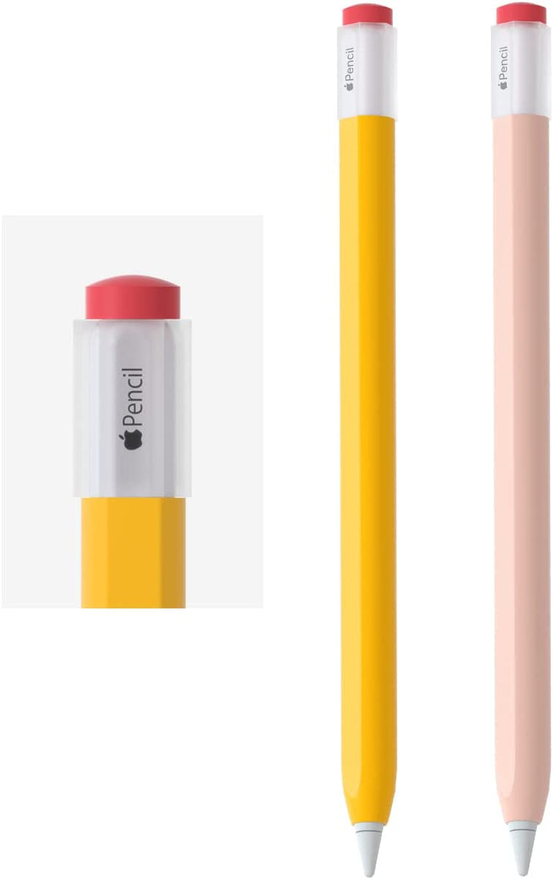 2 Pack Silicone Pencil Case Compatible with Apple Pencil 2Nd Generation Only,Case Cover Sleeve Accessories Protective Skin Holder(Must Read Installation Instructions) [Yellow,Black]  AFOOYO Yellow,Blush  