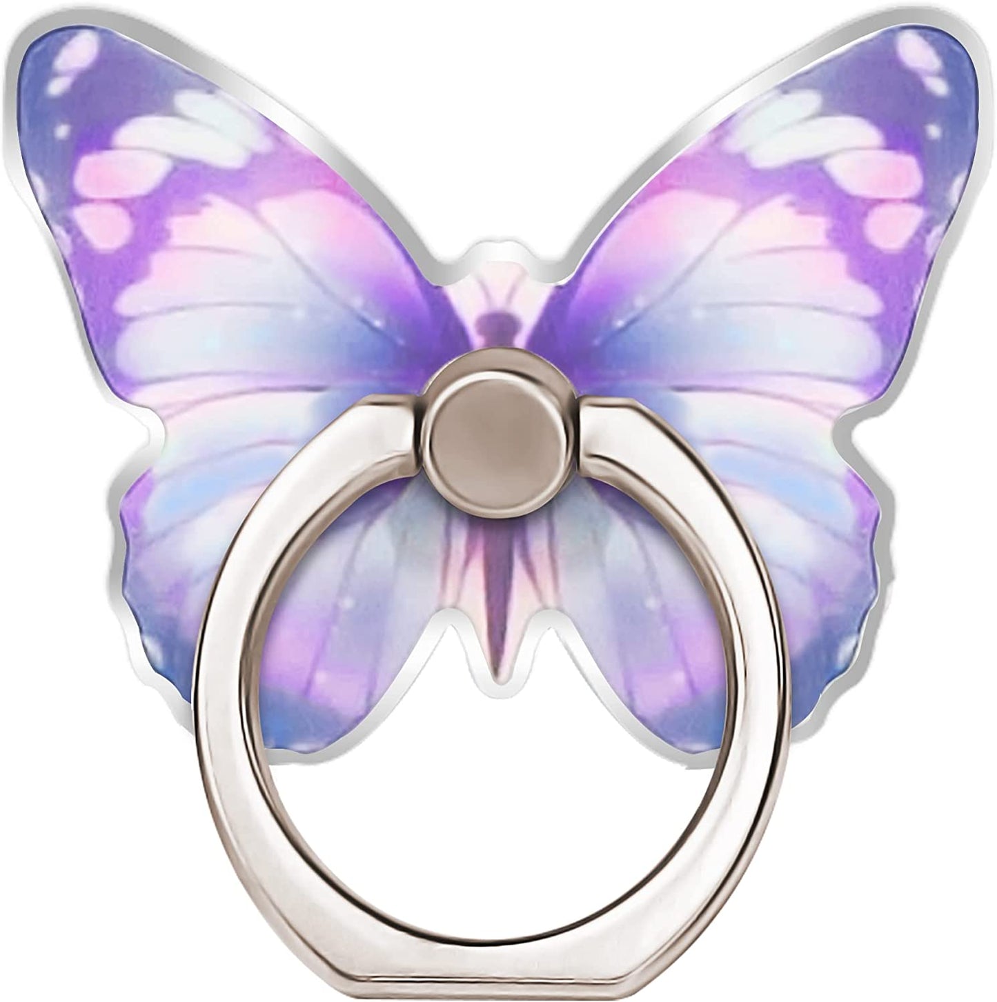TACOMEGE Purple Metal Cell Phone Ring Butterfly Holder, Finger Kickstand Back Stand Hand Grip Compatible with Smartphone, Tablet, E-Reader, Etc.  TACOMEGE   