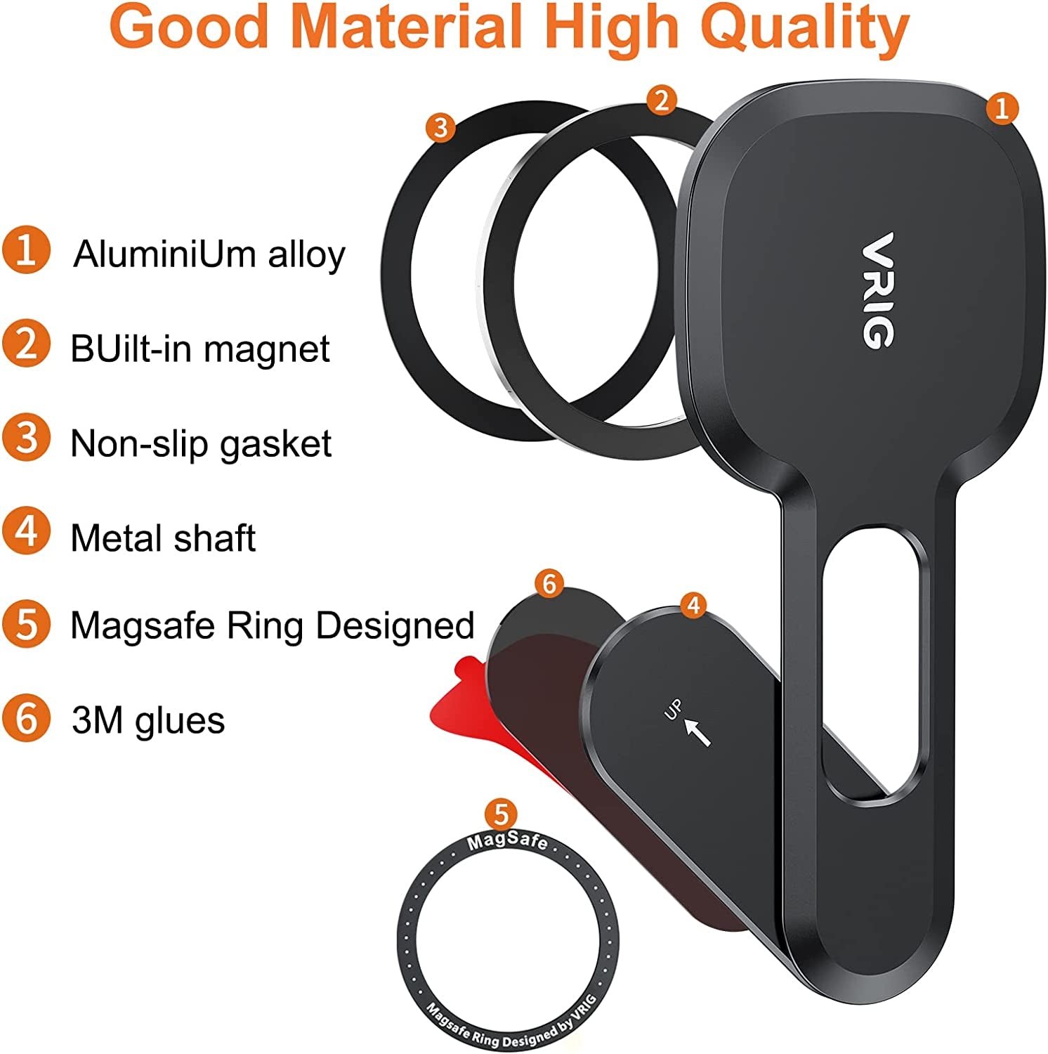 VRIG MG-10 Magnetic Phone Holder for Laptop Designed for Iphone 14/13 / 12 Series Magsafe, Adjustable Phone Monitor Side Mount, Slim Portable Foldable Computer Expansion Bracket  VRIG   