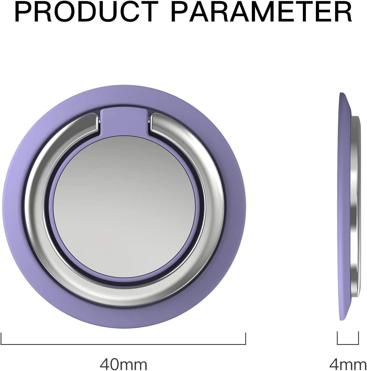 2 Pcs Phone Ring Holder Finger Kickstand, Cell Phone Ring Holder Finger Grip 360 Degree Rotation (Lilac)  YINHEXI   