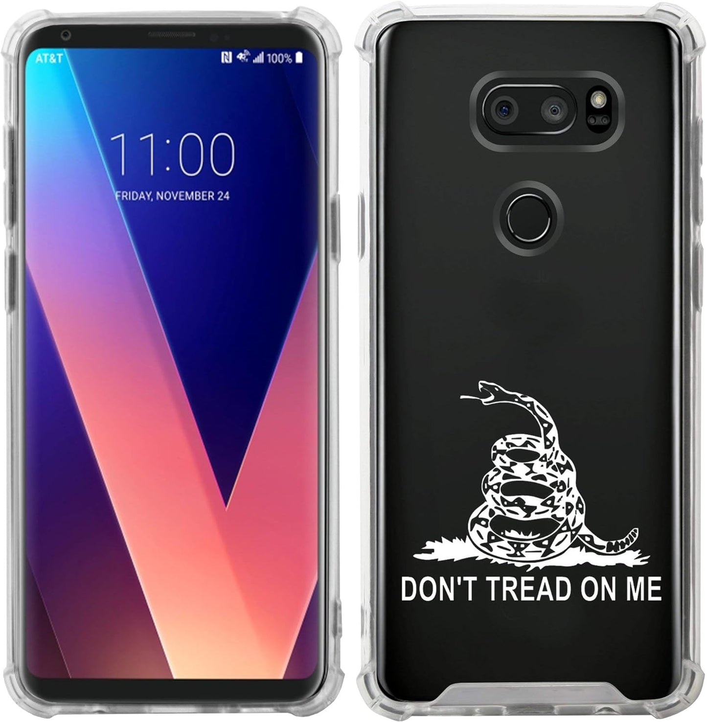 Casesondeck Case Compatible with [LG V30S Thinq and LG V30] Slim Precise Fit TPU Case, Scratch Protection Unique Design (Dont Tread on Me)  CasesonDeck   