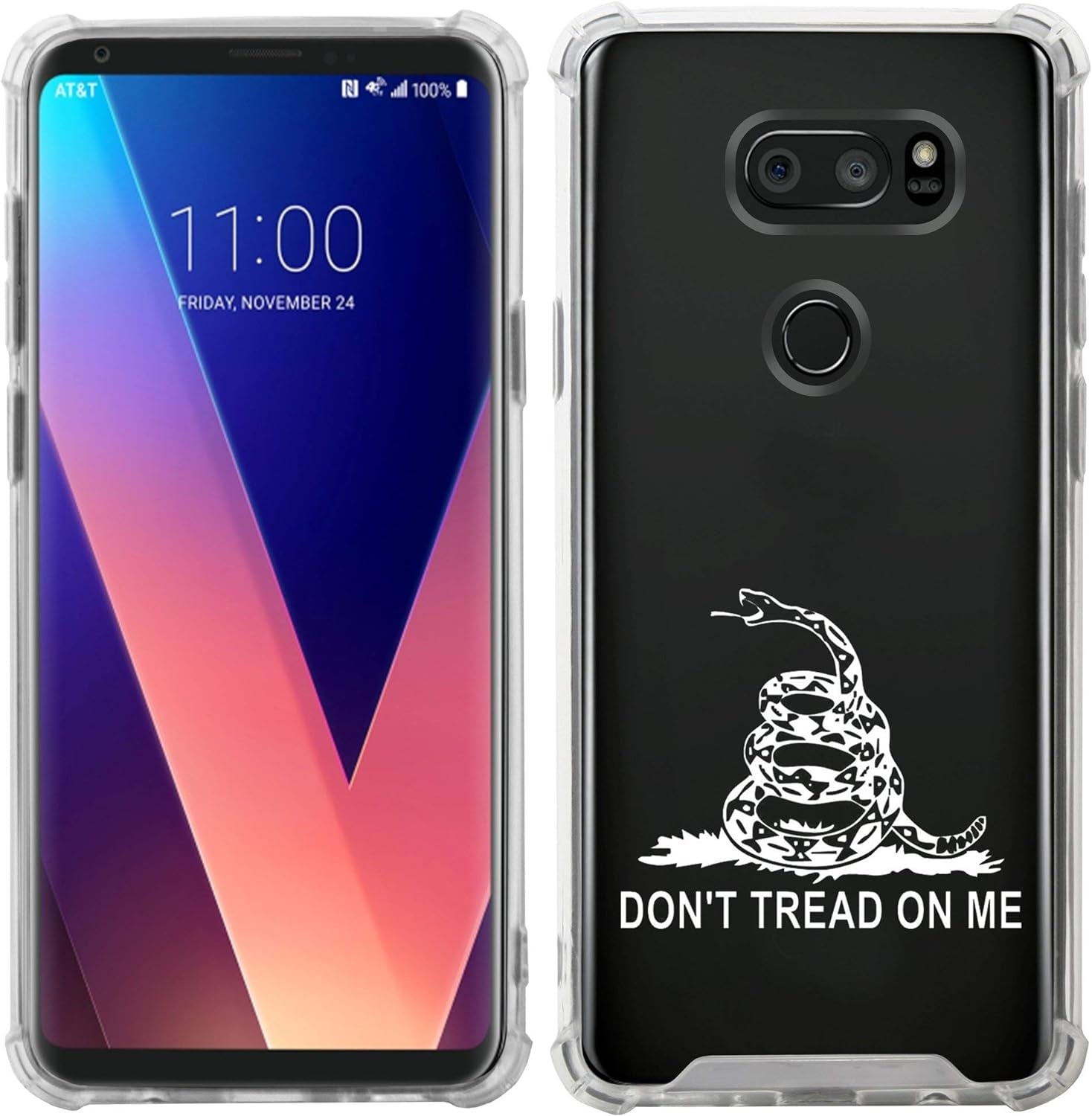 Casesondeck Case Compatible with [LG V30S Thinq and LG V30] Slim Precise Fit TPU Case, Scratch Protection Unique Design (Dont Tread on Me)  CasesonDeck   
