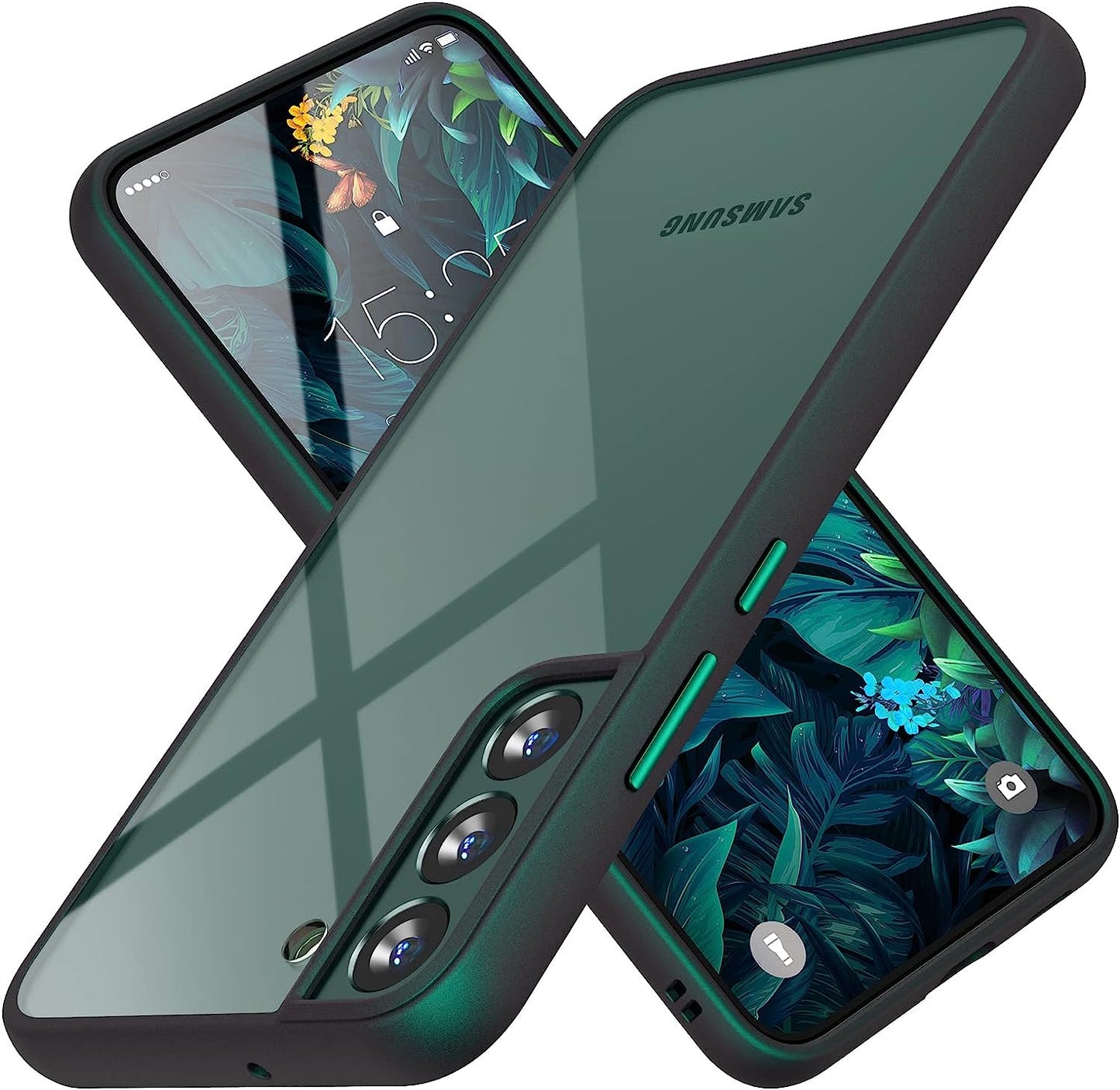 MATEPROX Compatible with Samsung Galaxy S22 plus Case, Clear Thin Slim Crystal Transparent Shockproof Bumper Cover for Samsung S 22+ 5G (2022)-Clear  MATEPROX Pine Green  