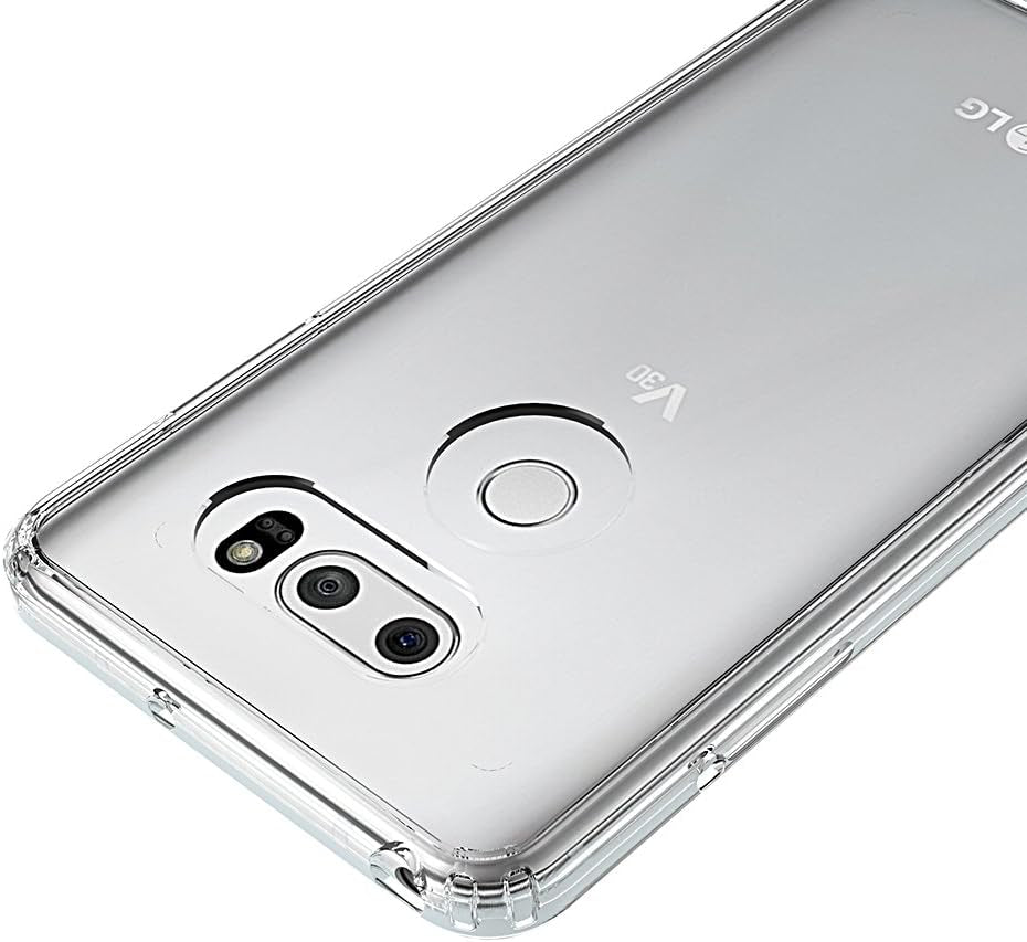 Rosebono for LG V30 Case, Slim Shockproof Hard PC+TPU Bumper Protective Armor Defender Cover for LG V30 (Pink Bumper)  Rosebono   