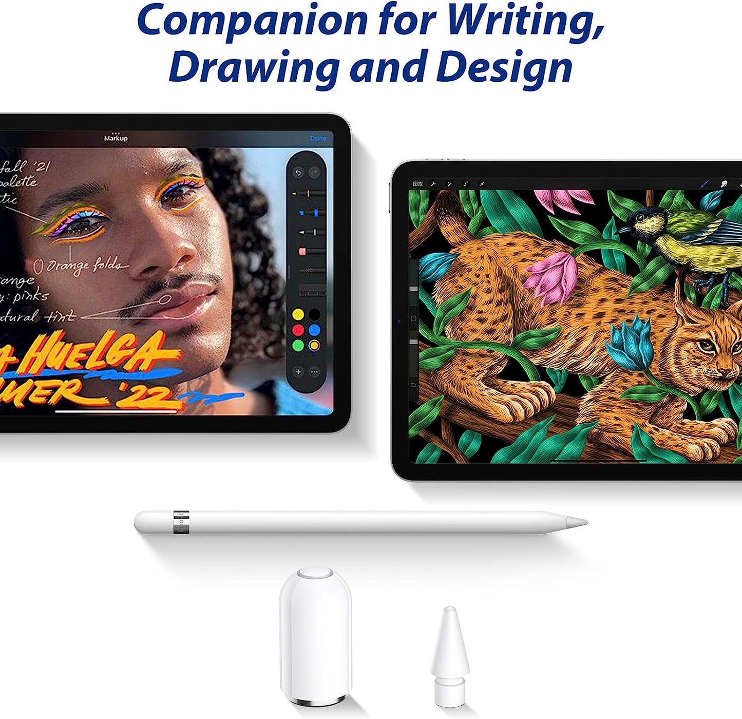 Imangoo for Apple Pencil Cap Magnetic Replacement 1 Pack for 1St Generation and Pencil Tips Pen Nib 3 Pack Drawing Noiseless Non-Slip Writing for Apple Pencil 1St 2Nd Generation Stylus Top Accessories  iMangoo   