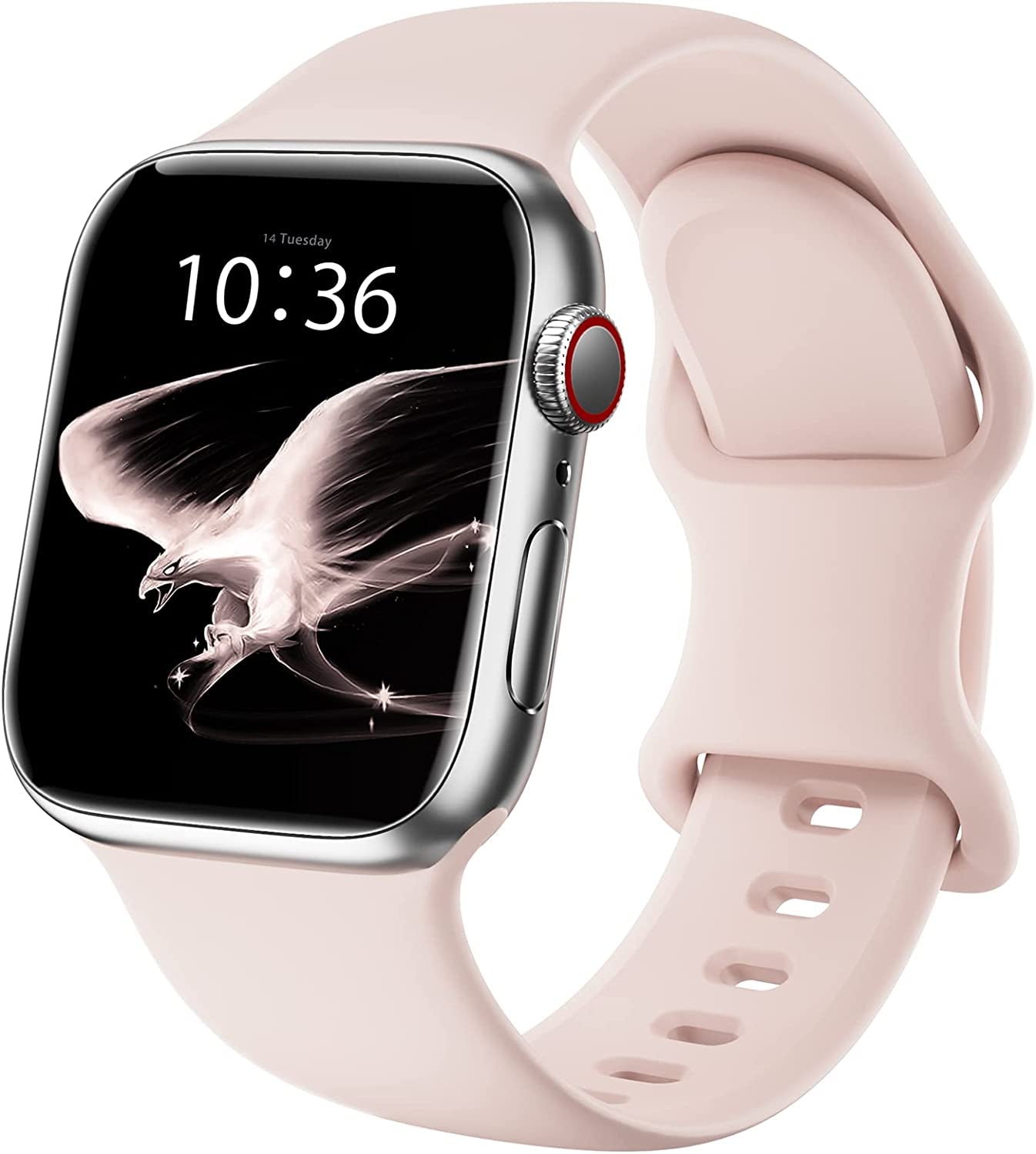 ZALAVER Bands Compatible with Apple Watch Band 38Mm 40Mm 41Mm 42Mm 44Mm 45Mm 49Mm, Soft Silicone Sport Replacement Band for Iwatch SE Ultra Series 8 7 6 5 4 3 2 1 Women Men  ZALAVER Sand Pink 38mm/40mm/41mm 