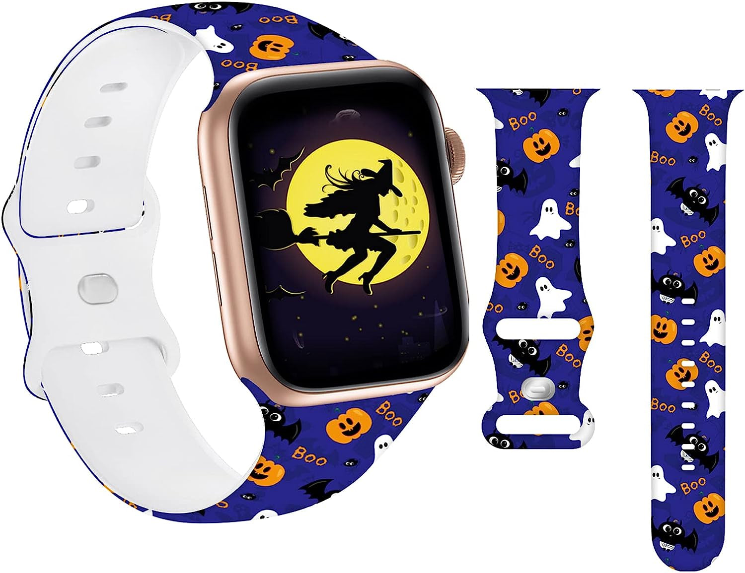 HYHMXB Chic Breathable Character Halloween Bands Compatible with Apple Watch 42Mm 44Mm 45Mm M/L,Grade Soft Silicone Sports Wristband Strap for Iwatch SE & Series 7/6/5/4/3/2/1 (Item 2)  HYHMXB Item 9 42mm/44mm/45mm M/L 