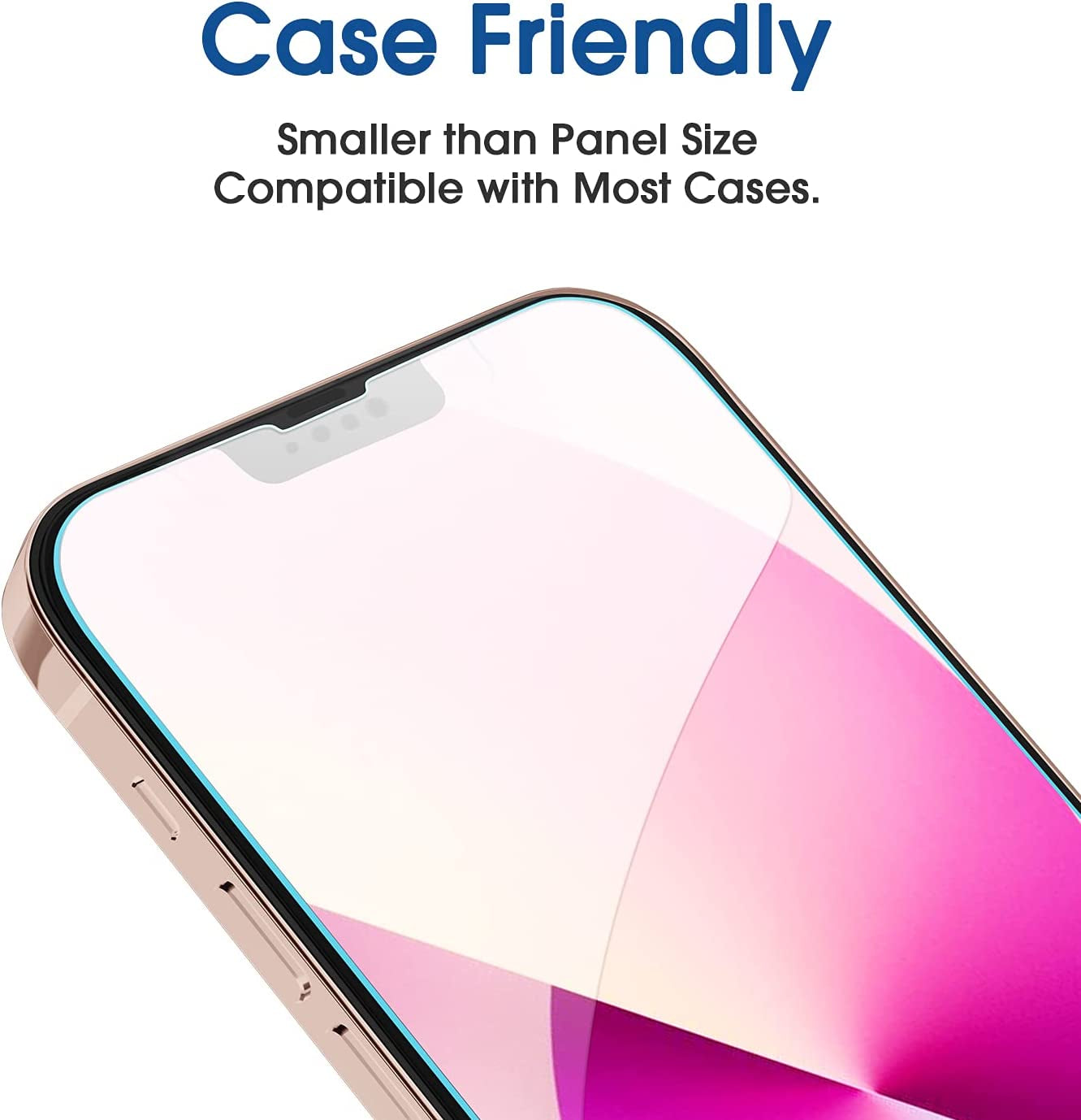 Amfilm Onetouch Glass Screen Protector Compatible with Iphone 13 Mini 5.4" 2021 with Easy Installation Kit, Full Coverage Case Friendly, Tempered Glass, 2 Pack  TechMatte   