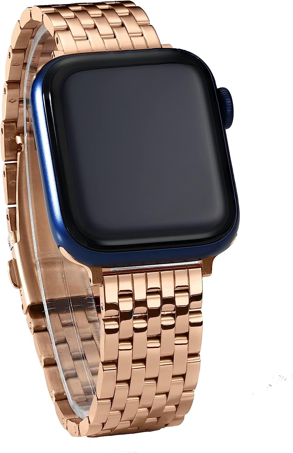 Watch Bands for Apple Watch 38Mm 40Mm 41Mm 42Mm 44Mm 45Mm for Women, Dressy Seven-Link Bands for Apple Watch Stainless Steel Metal Bands Compatible with Apple Watch 7,6,SE,5,4,3,2,1 for Iwatch Bands, Silver Gold Rose Gold  Memori Planet   