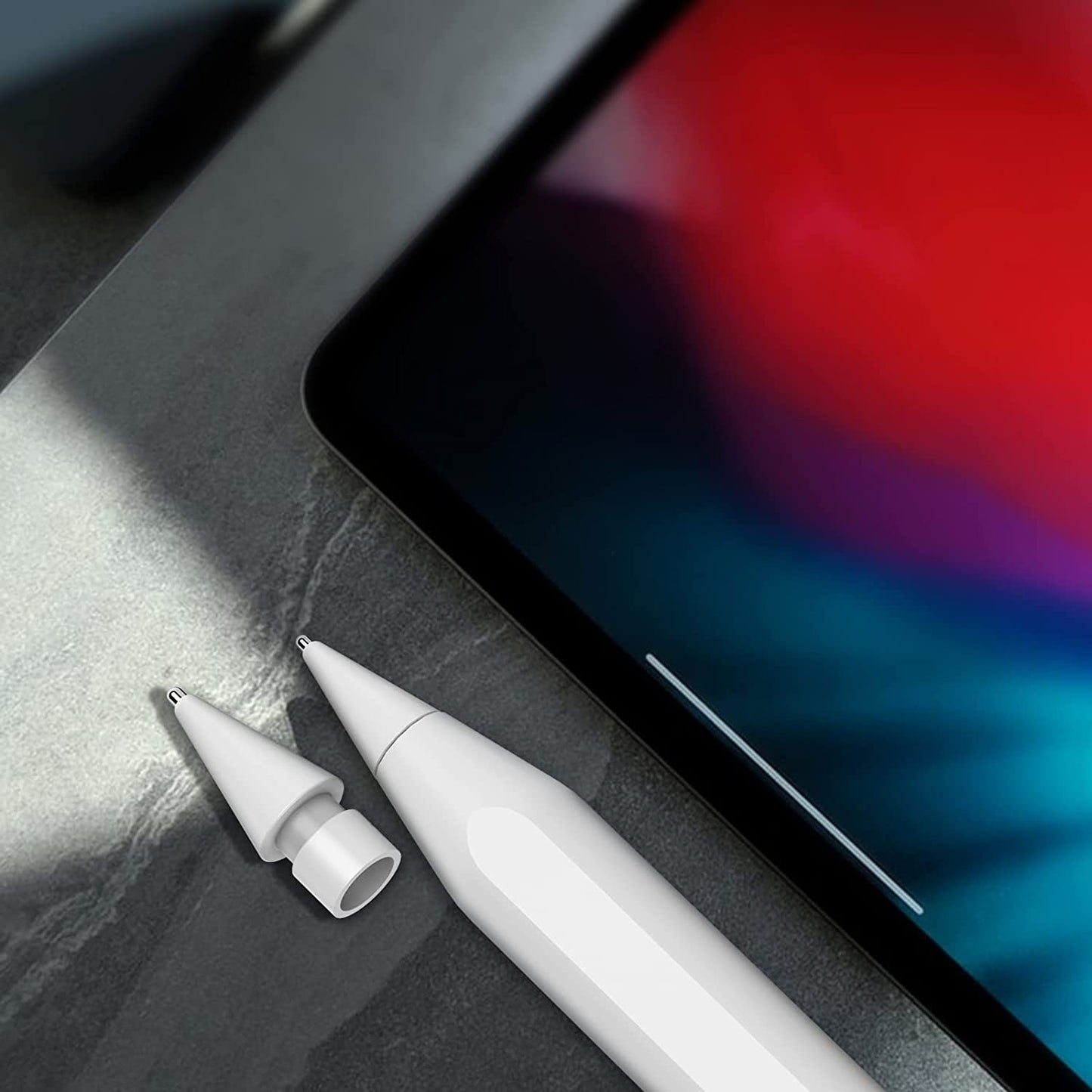 Delidigi 2 Pack Pencil Tips for Apple Pencil 2Nd Gen and 1St Gen, Upgraded Metal Wear-Resistant Pen like Tips, Fine Point Precise Control Tips for Apple Pencil (White 1.3Mm)  Delidigi   