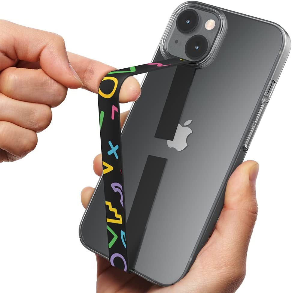 Sinjimoru Silicone Stretching Strap as Phone Grip Holder, Slim Grip Tape for Iphone Case, Secure Phone Strap as Cell Phone Holder. Sinji Loop Black  Sinjimoru Co. Ltd Neon Black  