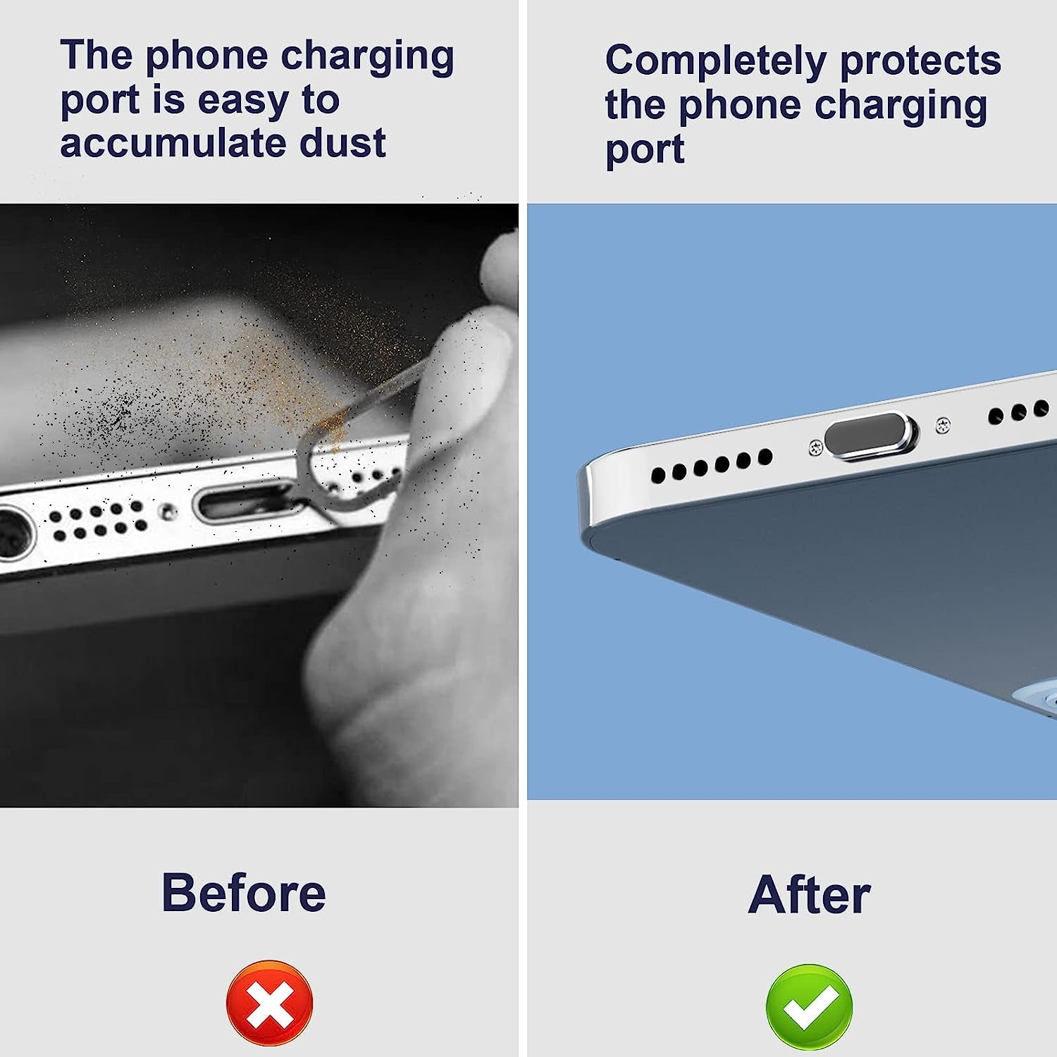 ASKUBSKU anti Dust Plugs for Iphone 14 Pro Max 13 12 SE [5 Pack], Lightning Port Plugs for Apple Charging Port Protector Anti-Dust Plug for Iphone 13 Pro Max SE 12 11 X XR for Airpods Pro  ASKUBSKU   