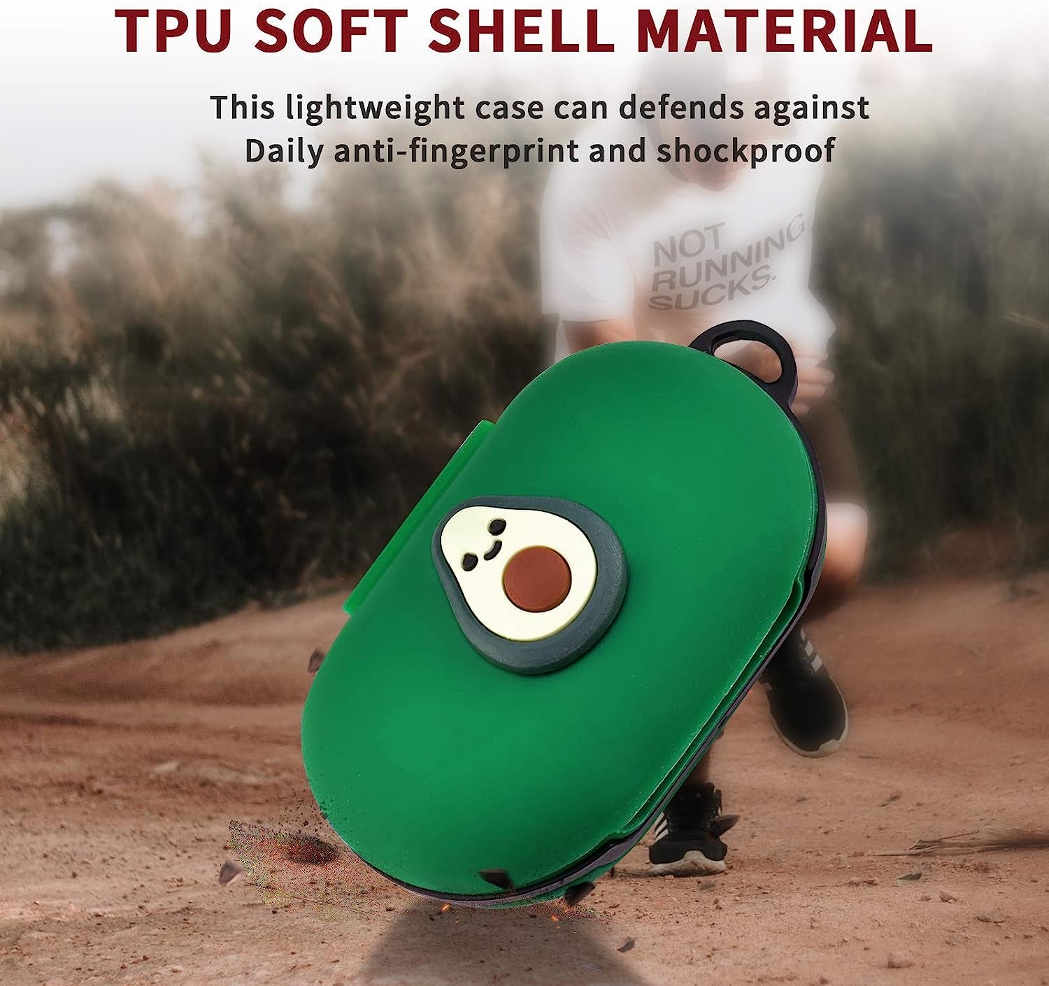 Newseego Compatible with Galaxy Buds （2019） Case, Galaxy Buds+ plus （2020） Cover Cute 3D Funny Cover Soft Silicone Cartoon Case with Gold Ring Keychain Fashion Design for Girls Teens-Avocado  Newseego   