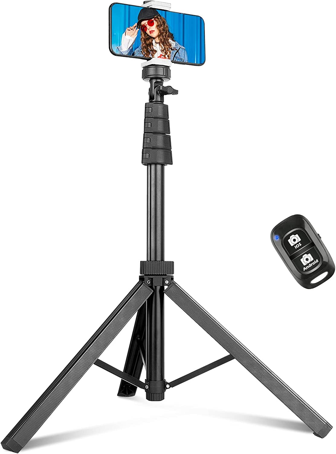 Aureday 62" Phone Tripod Accessory Kits, Camera & Cell Phone Tripod Stand with Wireless Remote and Universal Tripod Head Mount, Perfect for Selfies/Video Recording/Vlogging/Live Streaming  Aureday 67 inches  