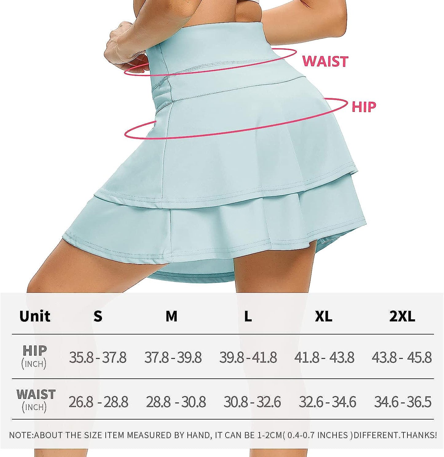 WOWENY Women'S Active Skort Athletic Ruffle Pleated Tennis Skirt with Pocket for Running Golf Workout  WOWENY   