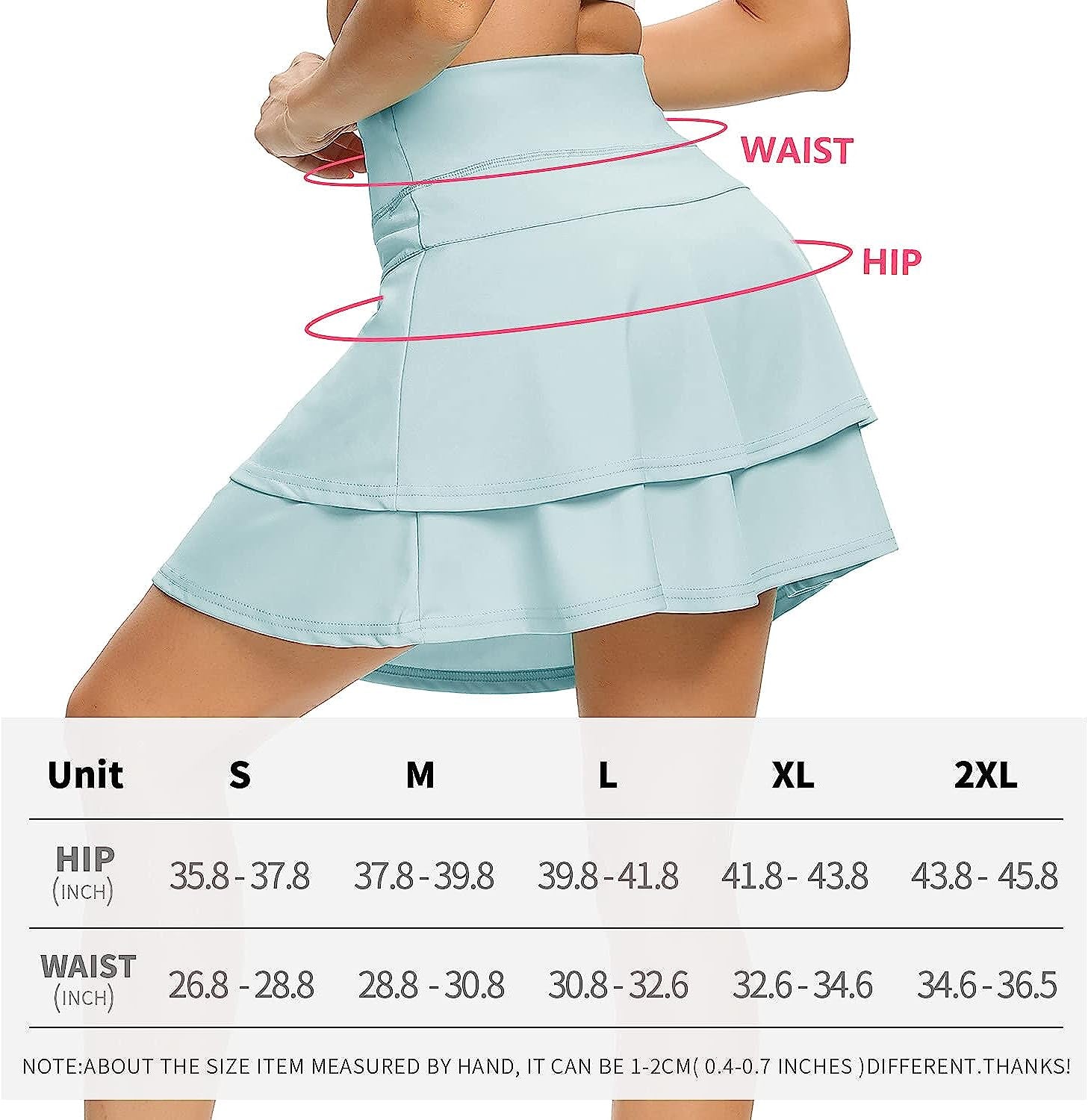 WOWENY Women'S Active Skort Athletic Ruffle Pleated Tennis Skirt with Pocket for Running Golf Workout  WOWENY   