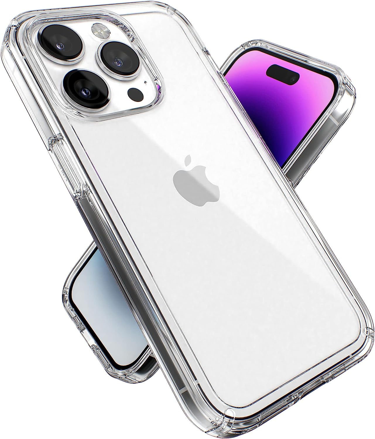 Speck Clear Iphone 14 Pro Case - Drop Protection, Scratch Resistant Dual Layer Slim Phone Case for 6.1" Iphone 14 Pro - Anti-Yellowing & Anti-Fade Case - Ombre Amethyst Purple Fade/Clear Gemshell  Speck Products Clear/Clear  