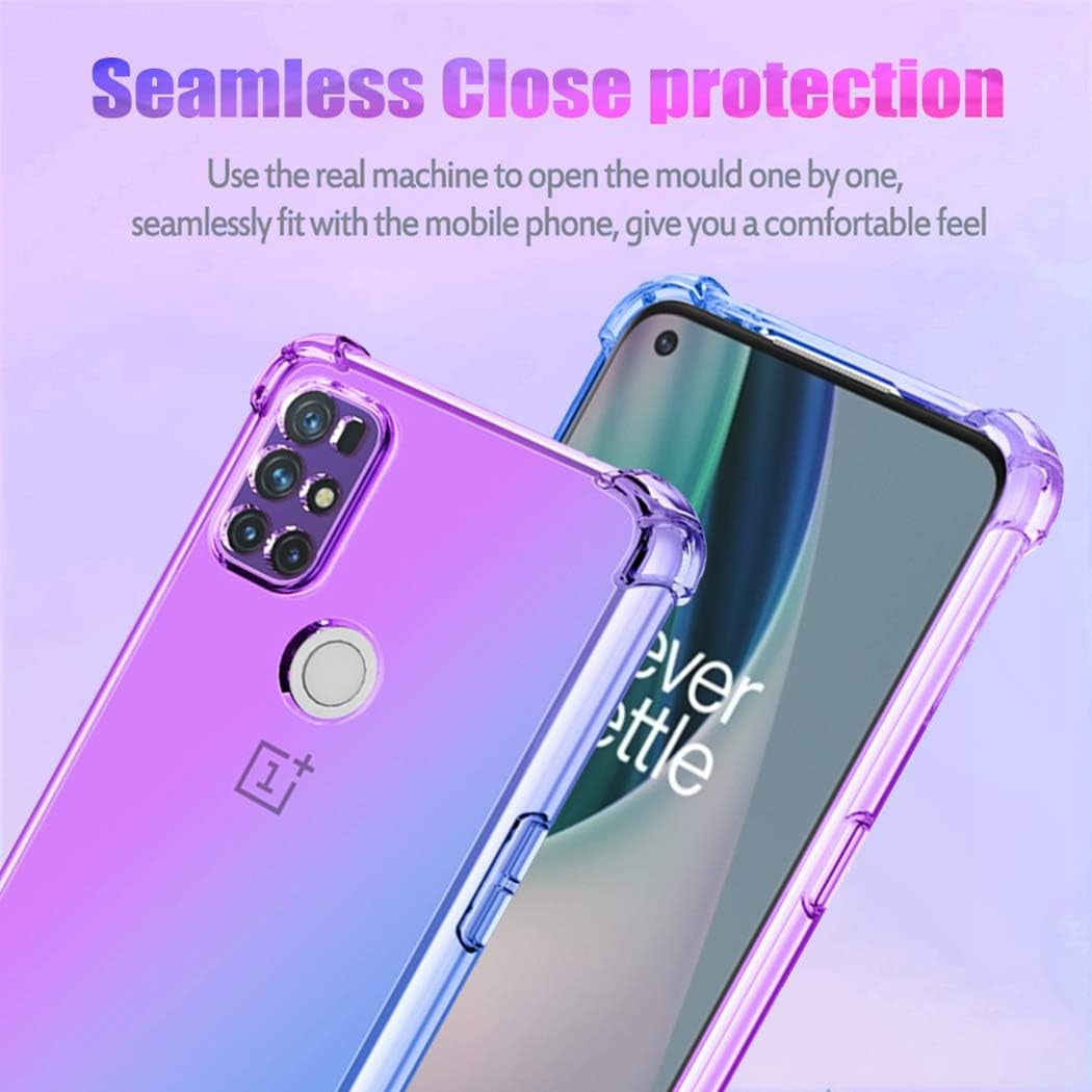 Gufuwo Case for Oneplus Nord N100 [Not Fit for Oneplus Nord N10] Cute Case Girls, Gradient Slim anti Scratch Soft TPU Phone Cover Shockproof Protective Case for Oneplus Nord N100 (Purple/Blue)  Gufuwo   