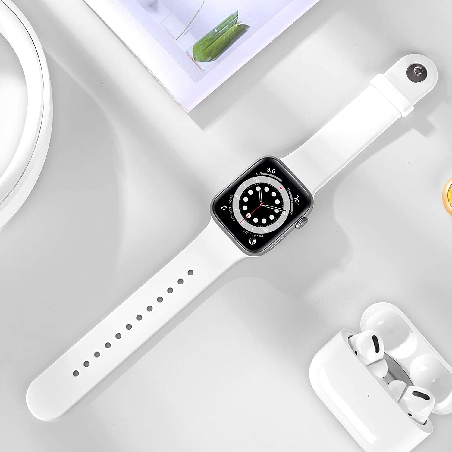 OUHENG 2 Pack Sport Band Compatible with Apple Watch Band 41Mm 40Mm 38Mm, Soft Silicone Band Strap for Iwatch Series 8/7/6/5/4/3/2/1/SE2/SE (Black/White, 41Mm 40Mm 38Mm)  OUHENG   