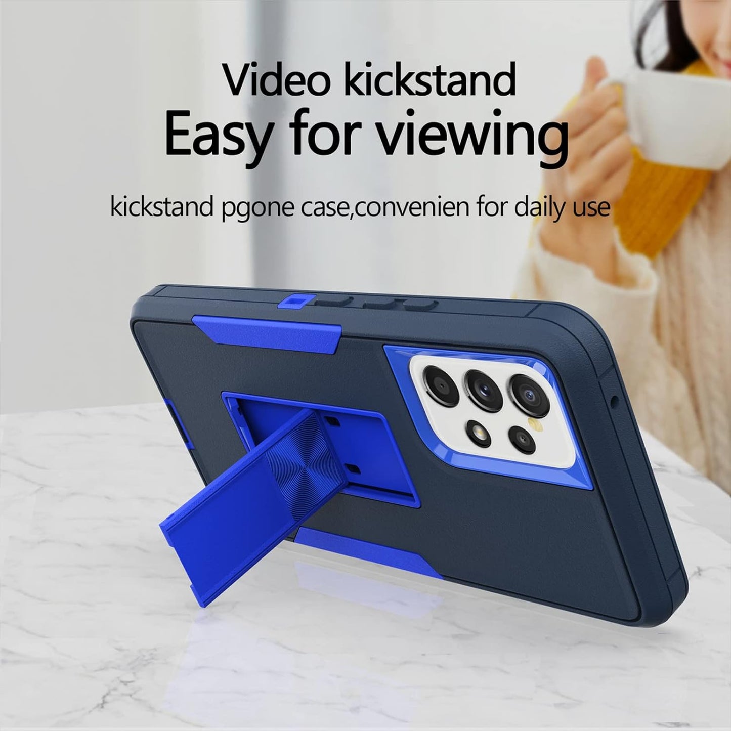 MDCN Samsung A53 5G, Galaxy A53 5G Case, Military Grade Heavy Duty with HD Screen Protector Magnetic Ring Kickstand Car Mount Protection Armor Phone Case Cover for Samsung Galaxy A53 5G (Navy_Blue)  Jinxian Co., Ltd.   