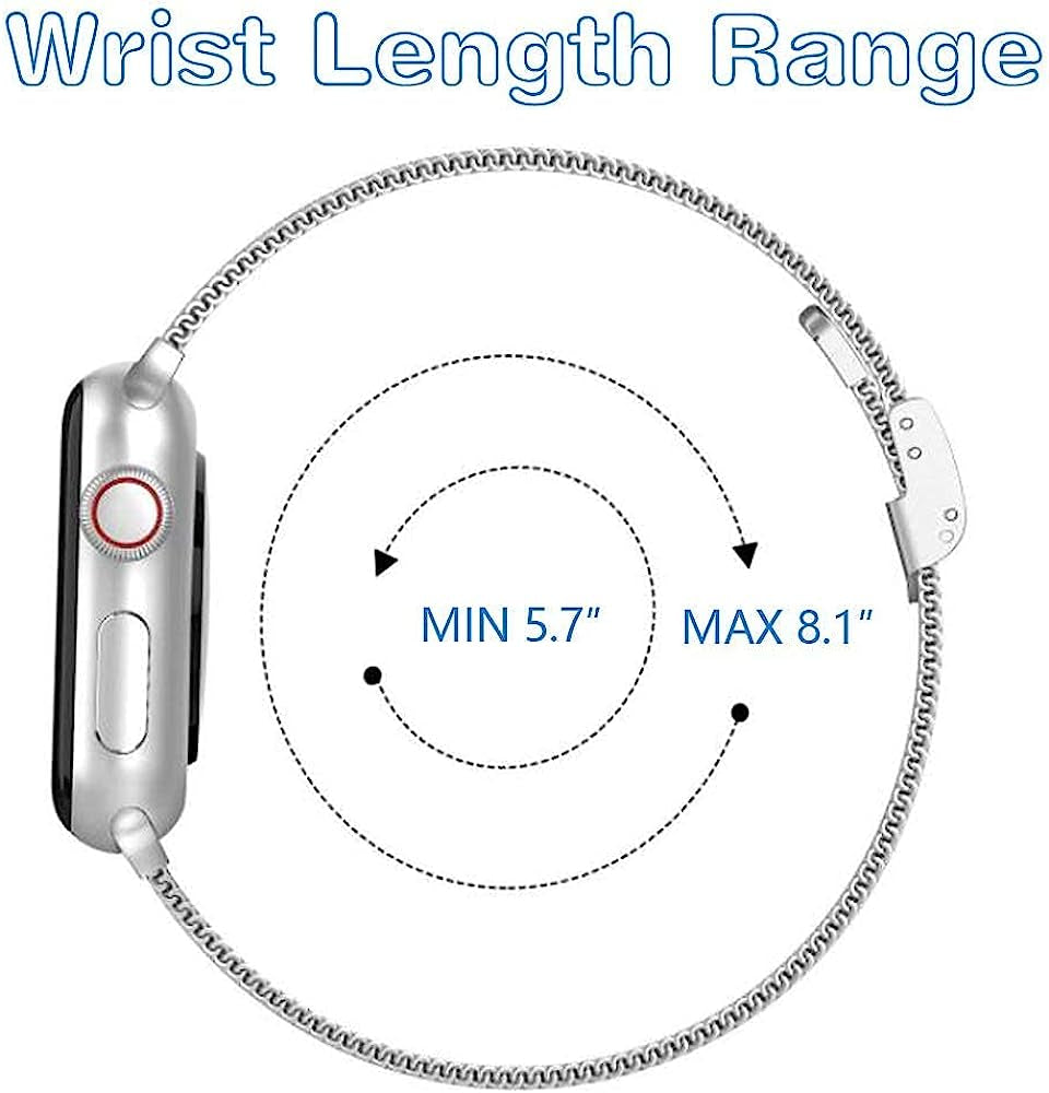 ROSAUI for Apple Watch Band 38Mm 40Mm 42Mm 44Mm Stainless Steel Metal Soft Flexible Slim Watchband Replacement Wristband Metal Strap Iwatch Bands Series 6 5 4 3 2 1/SE  ROSAUI   