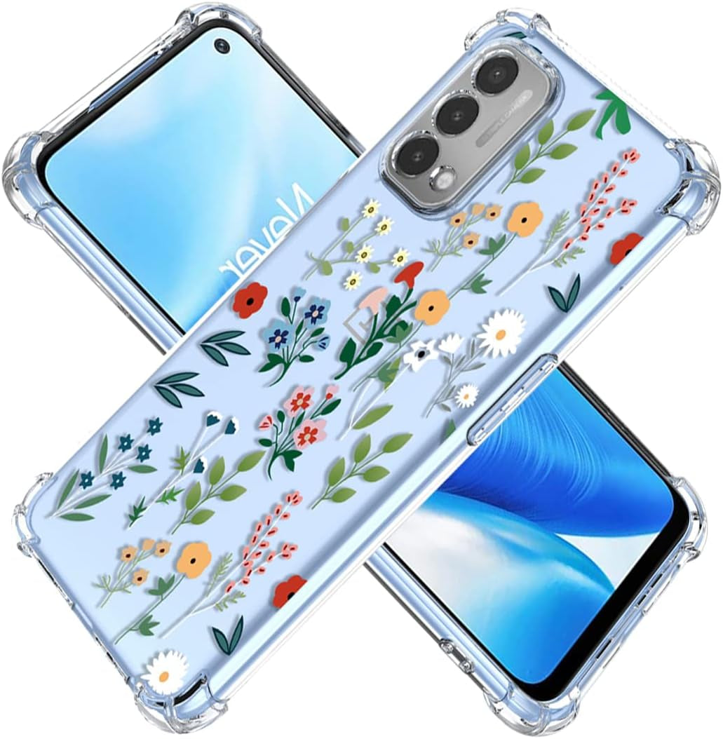KOARWVC Case for Oneplus Nord N200 5G Case, Oneplus N200 DE2117 Case, Crystal Clear Case Gradient Slim anti Scratch TPU Shockproof Protective Phone Cases Cover for Oneplus Nord N200 5G (Pink/Gold)  KOARWVC Springfloral  