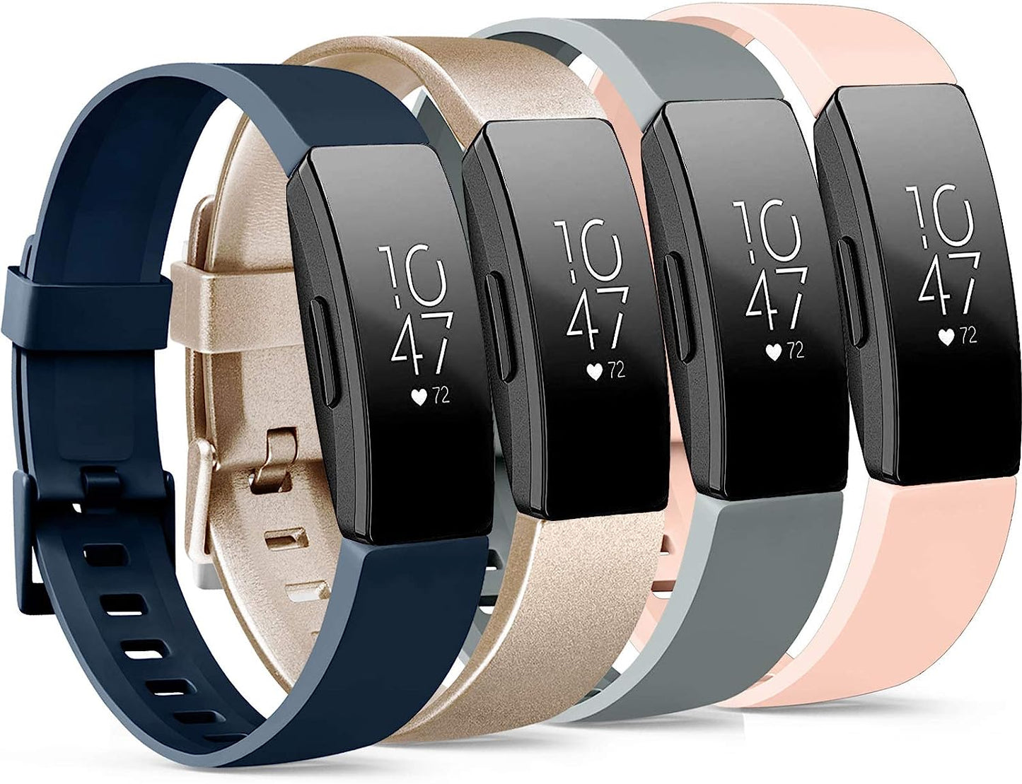 4 Pack Replacement Bands Compatible for Fitbit Inspire Hr/Fitbit Inspire/Fitbit Ace 2, Adjustable Accessory Soft Silicone Sport Wristband for Women Men (Small, Wine Red+Pink+Grey+Blue)  IEOVIEE Gold+Grey+Pink+Blue Large 