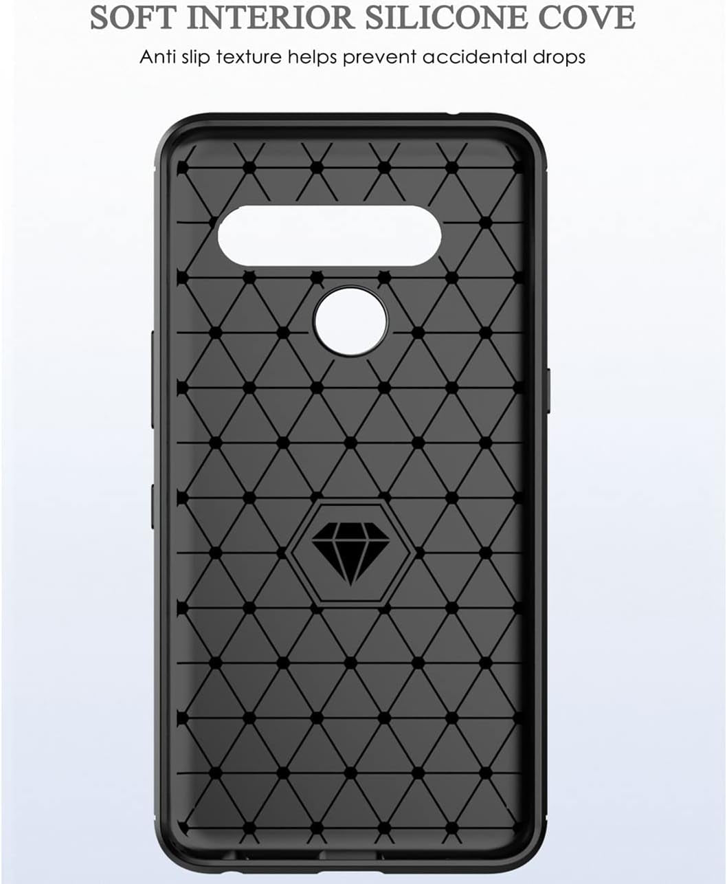 KOARWVC Phone Case for LG V40 Thinq Case, LG V40 V405 LM-V405 LM-V409N Case Carbon Fiber Shockproof Rugged Shield Anti-Scratch Soft TPU Back Cover Cases for LG V40 Thinq/Lg V40 (Black)  KOARWVC   