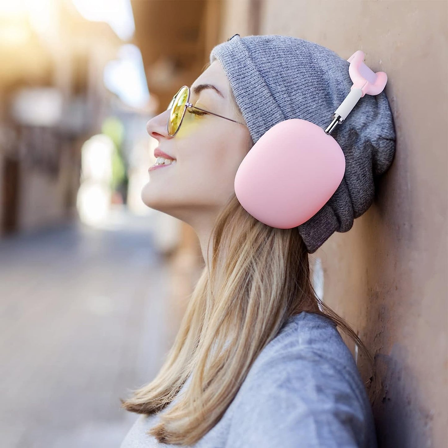 Yixuel Silicon Case for Airpods Max Headphones, Anti-Scratch Ear Pad Case Cover/Headband Cove/Ear Cups Cover for Airpods Max,Soft Silicone Accessories Cases (Pink)  Yixuel   