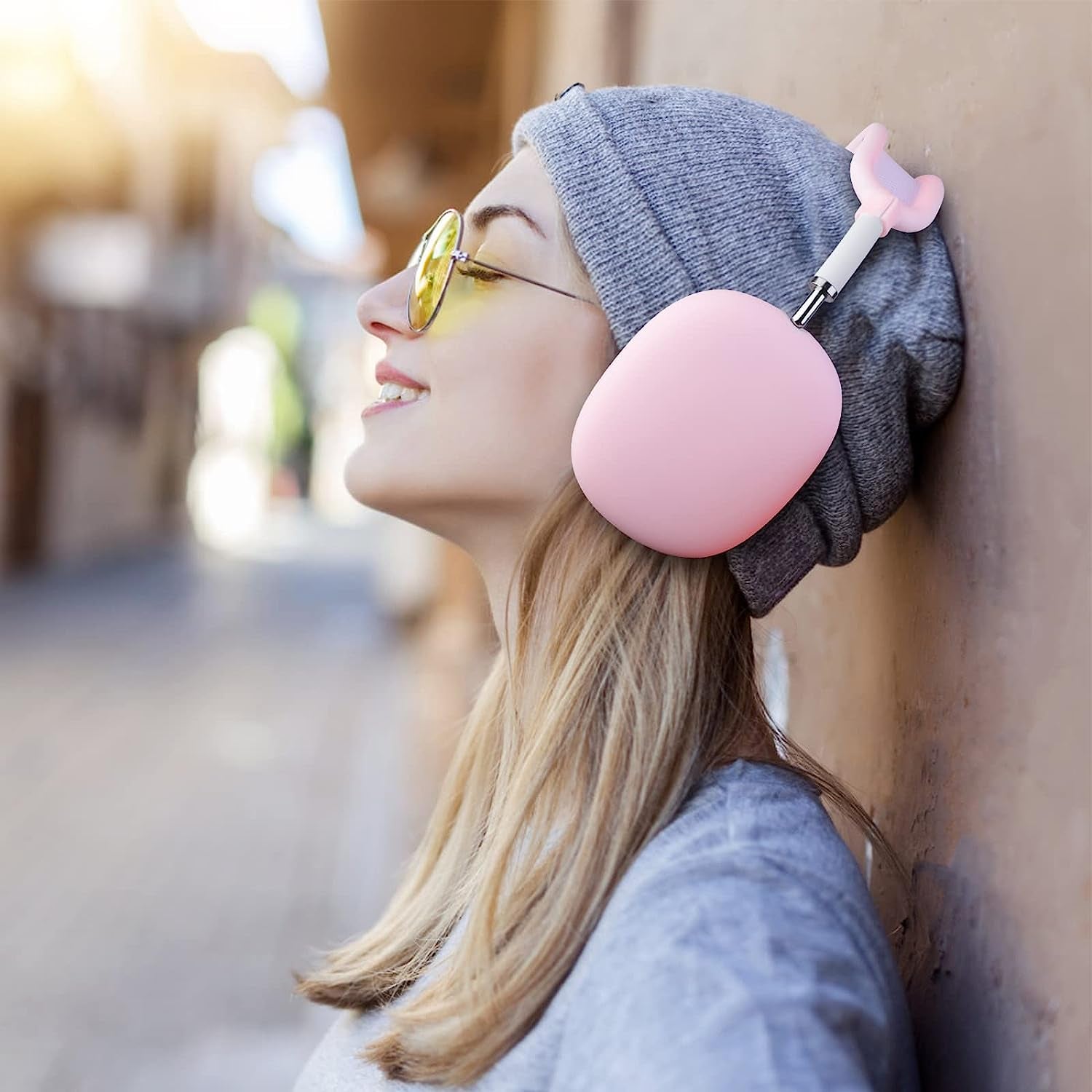 Yixuel Silicon Case for Airpods Max Headphones, Anti-Scratch Ear Pad Case Cover/Headband Cove/Ear Cups Cover for Airpods Max,Soft Silicone Accessories Cases (Pink)  Yixuel   