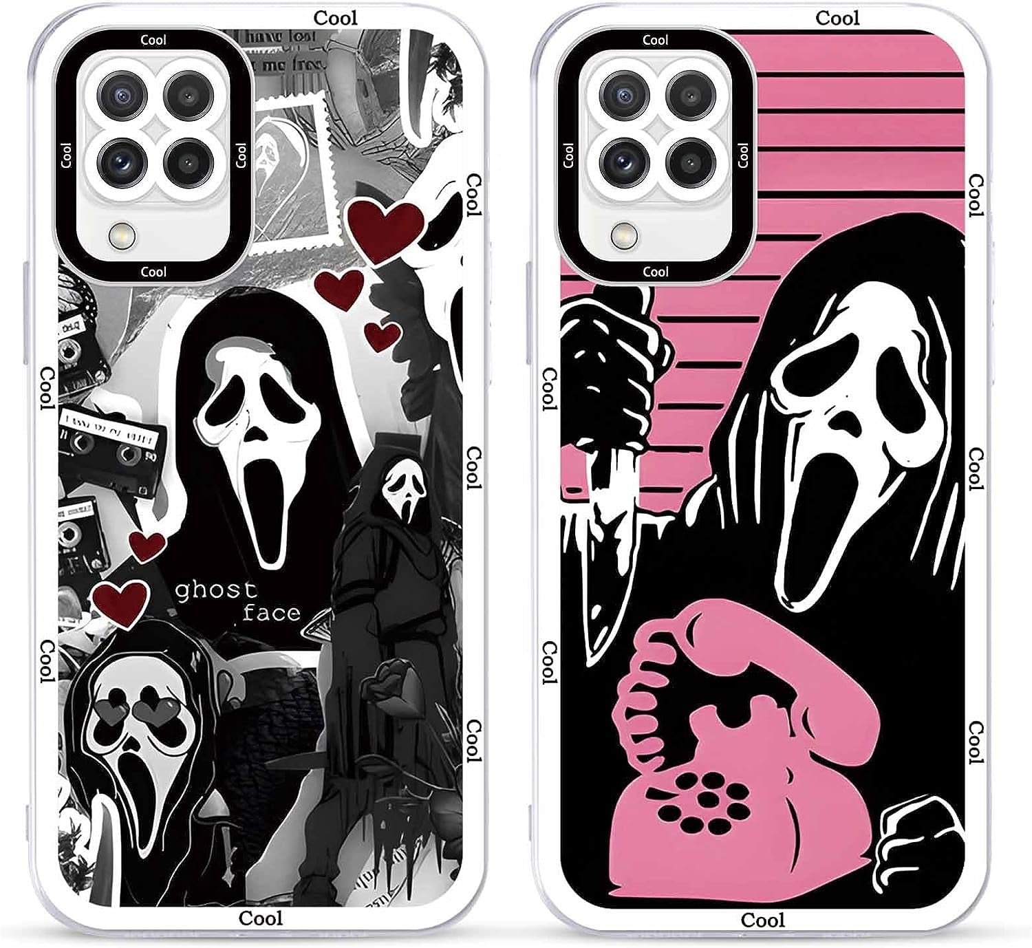 2 × Phone Case for Samsung Galaxy S20/S11E Case Clear 6.2",Scream Horror Movie Printed, Cute Skull Pattern Design Transparent Cases for Women Men Girls, Soft TPU Funda for Samsung S20/S11E,Ghost Face  DZY US Samsung Galaxy A22 (4G)  
