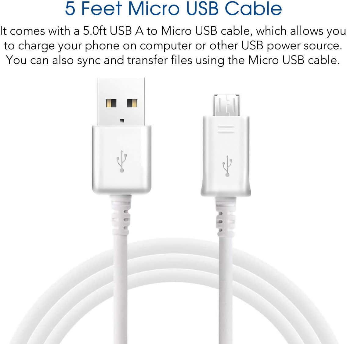 Wall Charger Kit Adaptive Fast Charge Compatible Samsung Galaxy S7 / S7 Edge / S6 / S6 plus / A6 / J7 / J3 / Note5 4, USB 2.0 Charger Plug and Micro USB Cable (2 Pack)  Shenzhen Yuanjiaxin Trading Co.,Ltd   