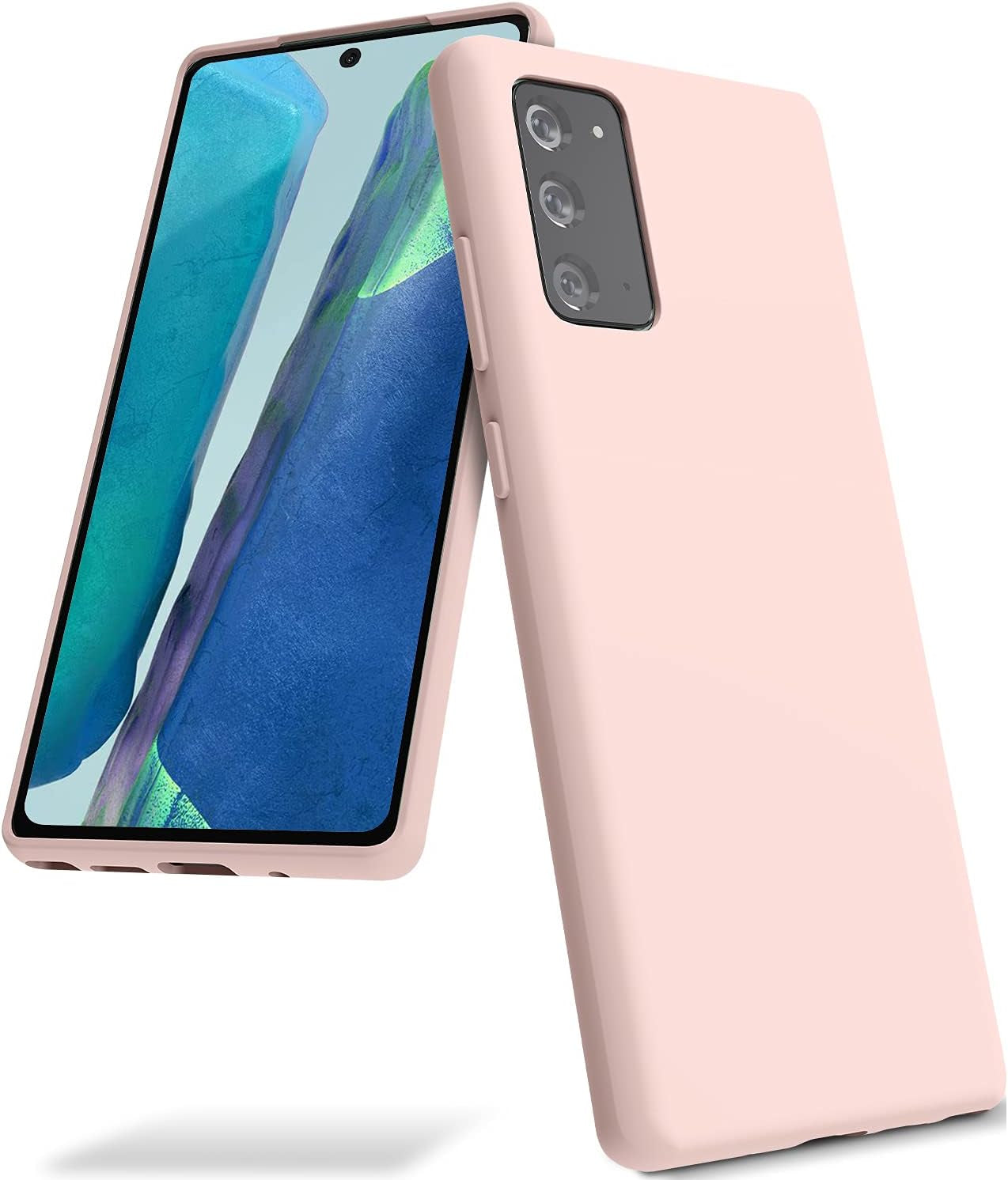 GOOSPERY Liquid Silicone Case for Galaxy Note 20 (6.7 Inches - 2020) Silky-Soft Touch Full Body Protection Shockproof Cover Case with Soft Microfiber Lining - Black  GOOSPERY Pink Sand  