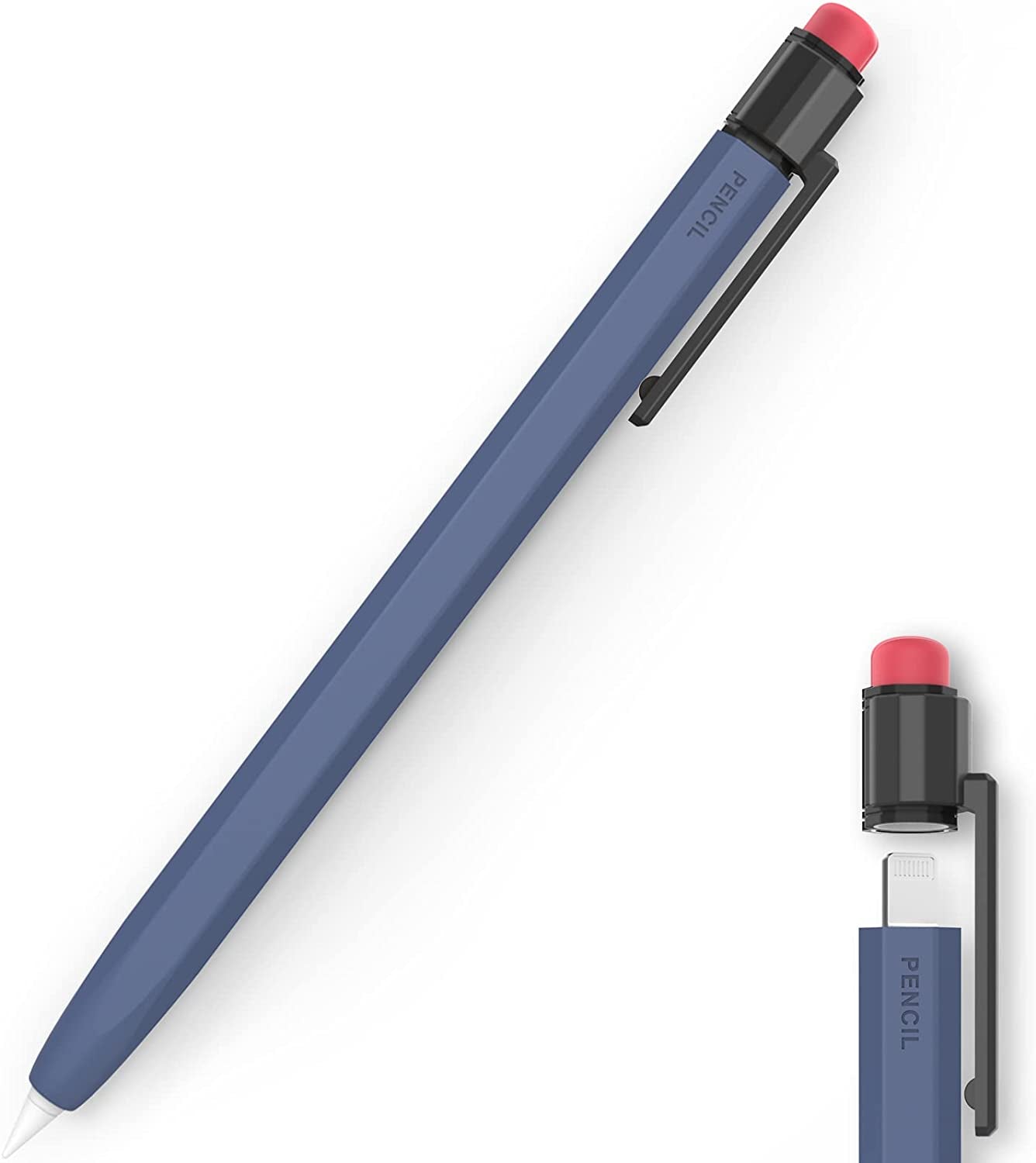 TRONWIN Ipencil Case for Apple Pencil 1St Generation Sleeve Silicone Protective Cover Perfect Grip Skin Classic Design with Sturdy Clip Compatible with Apple Pencil 1St Generation (Yellow)  TRONWIN Midnight Blue  