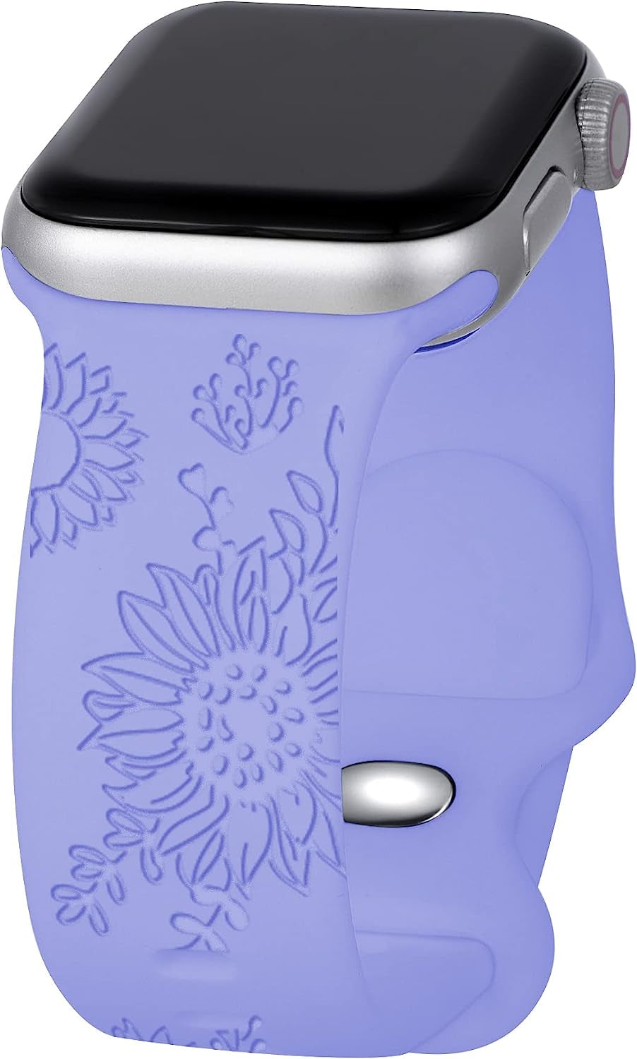 Compatible with Apple Watch Bands 38Mm 40Mm 41Mm 42Mm 44Mm 45Mm,Unique Flower Engraved Watch Band for Iwatch Series 7 6 5 4 3 2 1 SE Women Men  HZDK Purple 38mm/40mm/41mm 