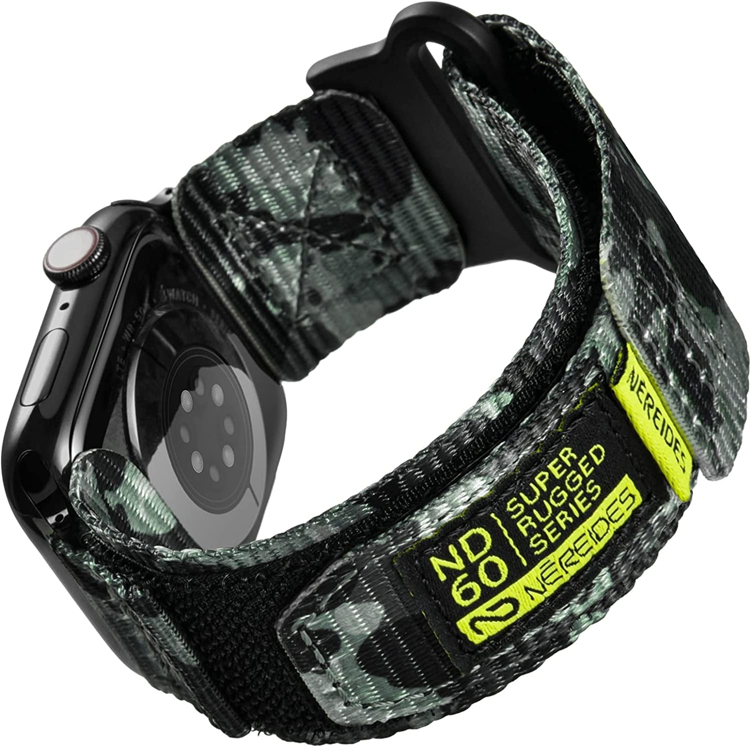 Nereides Compatible with Apple Watch Band Series 8/7/6/5/4/3/2/1/Se/Ultra, Nylon Sports Strap with Woven Design for 49Mm 42Mm/44Mm/45Mm 38Mm/40Mm/41Mm  Nereides Green Camo 42mm/44mm/45mm L 