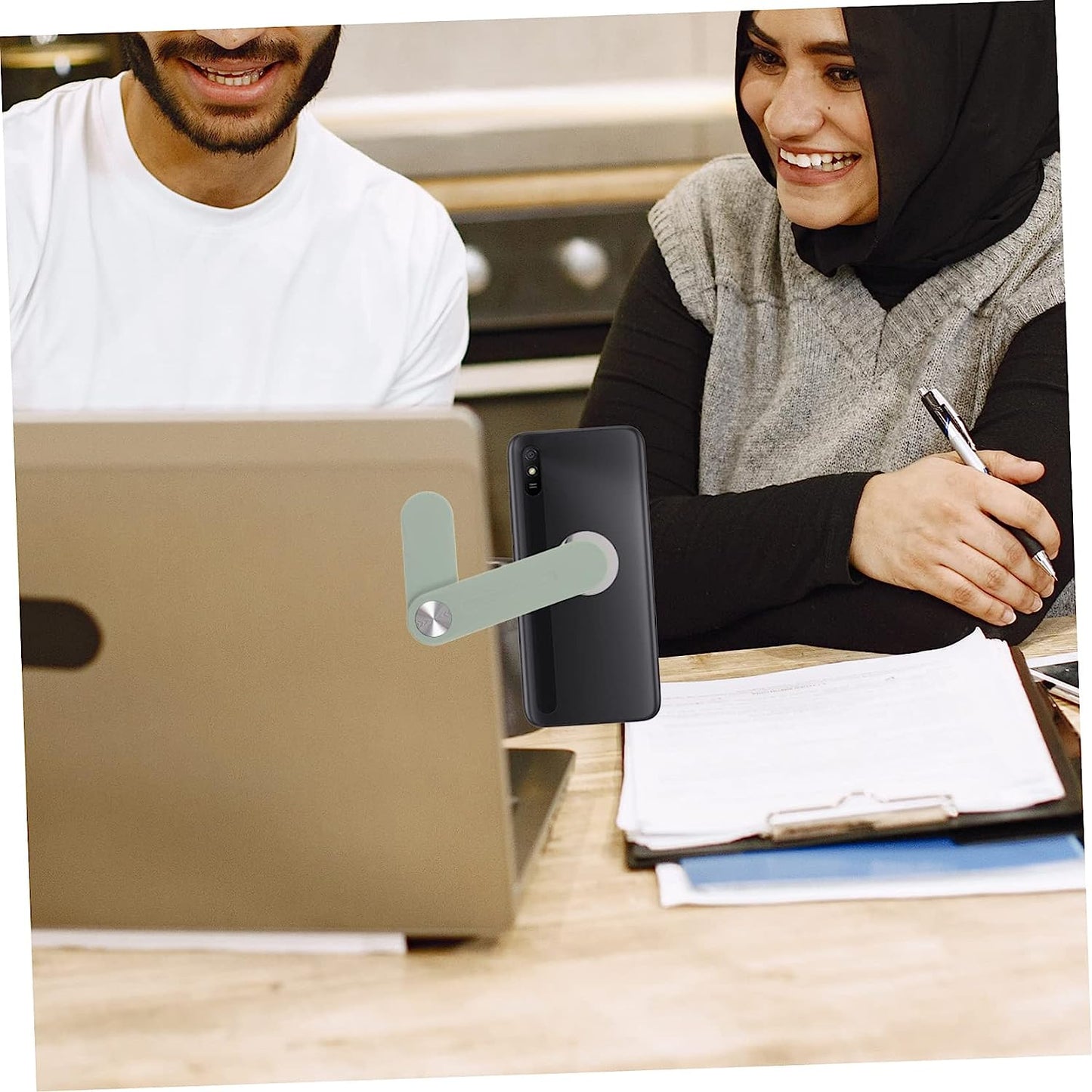 Mobestech 3Pcs Expand Mobile Phone Bracket Phone Kickstand Smartphone Phones Magnetic Phone Mount Laptop Mount Computer Phone Mount Phone Side Mount Clip Laptop Side Monitor Mount Abs Desk  Mobestech   