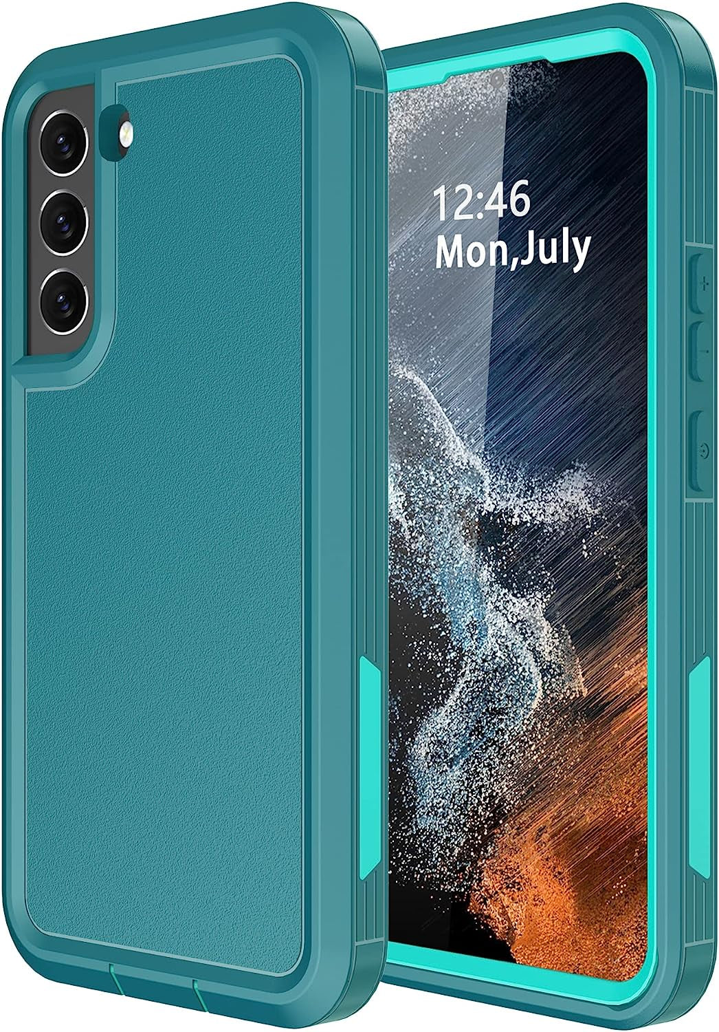 Guirble for Samsung Galaxy S22 plus Case,[Built in Screen Protector][Shockproof][Dropproof] Samsung S22 plus Case,Full-Body Rugged Military Grade Protective for S22 plus 5G Case 6.6 In(Teal)  Guirble Turquoise S22 6.1 In 