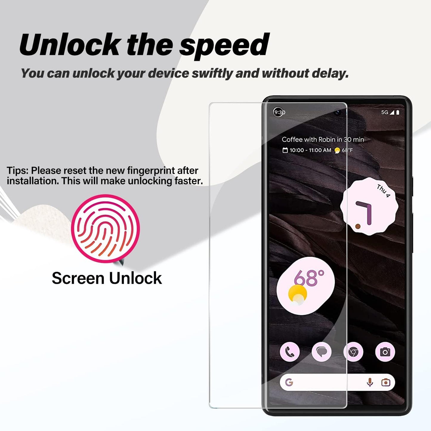 Pixel 7A Tempered Glass Screen Protector + Camera Lens Protector [ 2 + 2 Pack ][Fingerprint Unlock] [Anti-Scratch] [Case Friendly] HD Clear Protective Film for Google Pixel 7A  BIGFACE   