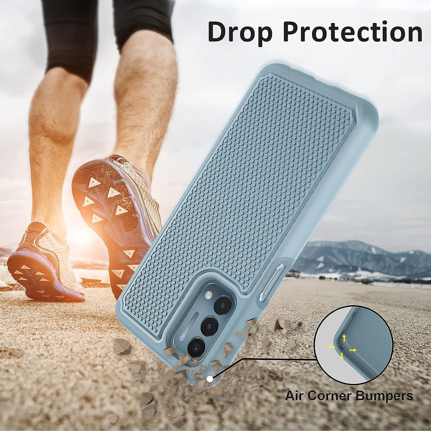 NTZW for Oneplus Nord N200 5G Case: Heavy Duty Shockproof Protective Phone Case [2 Tempered Glass Screen Protector] Anti-Slip Textured Hard Cover + Soft Silicone Rubber Bumper Teal  yanshichuang   